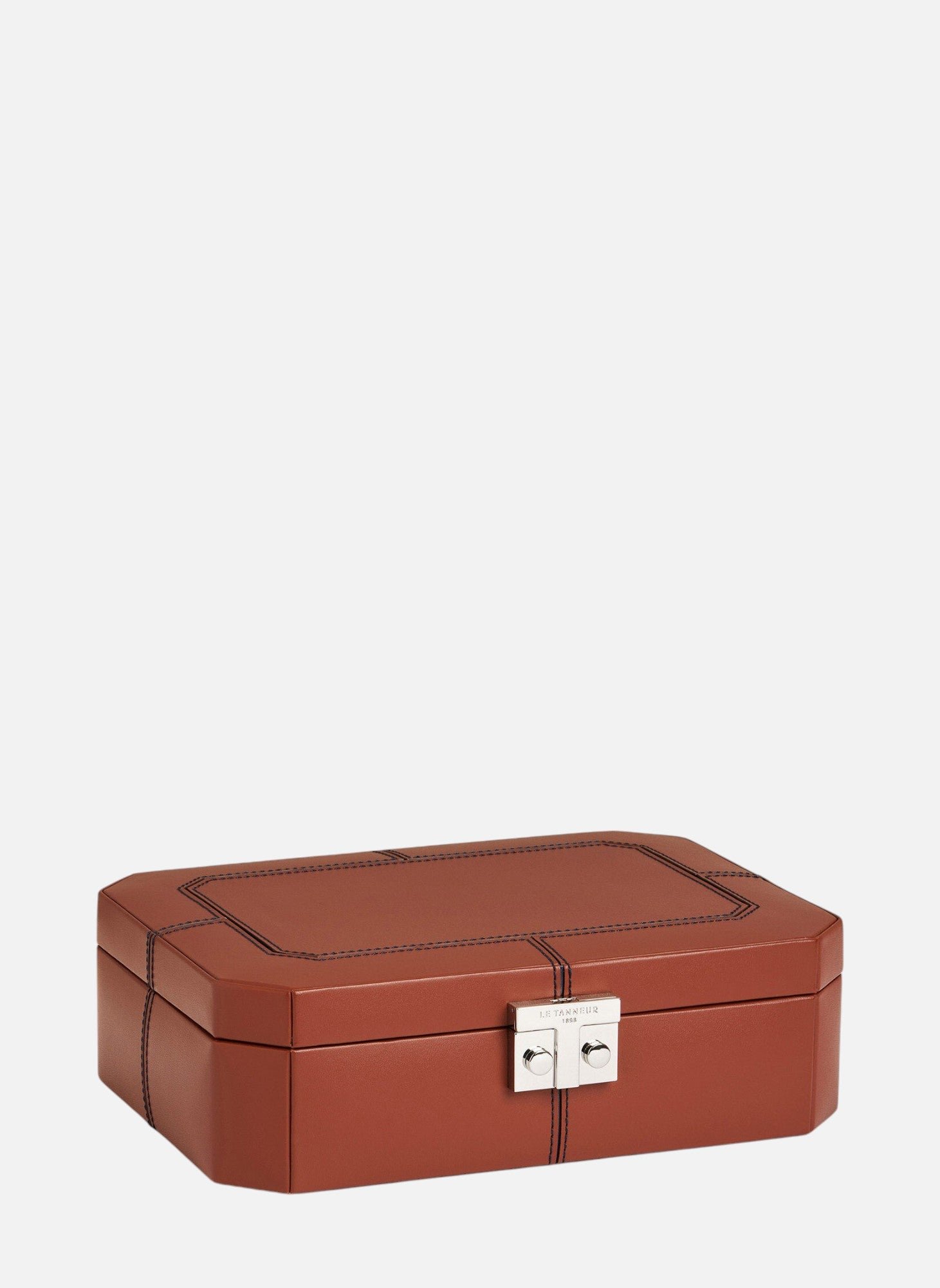 Coffret 6 montres et boutons de manchettes en cuir LE TANNEUR Marron