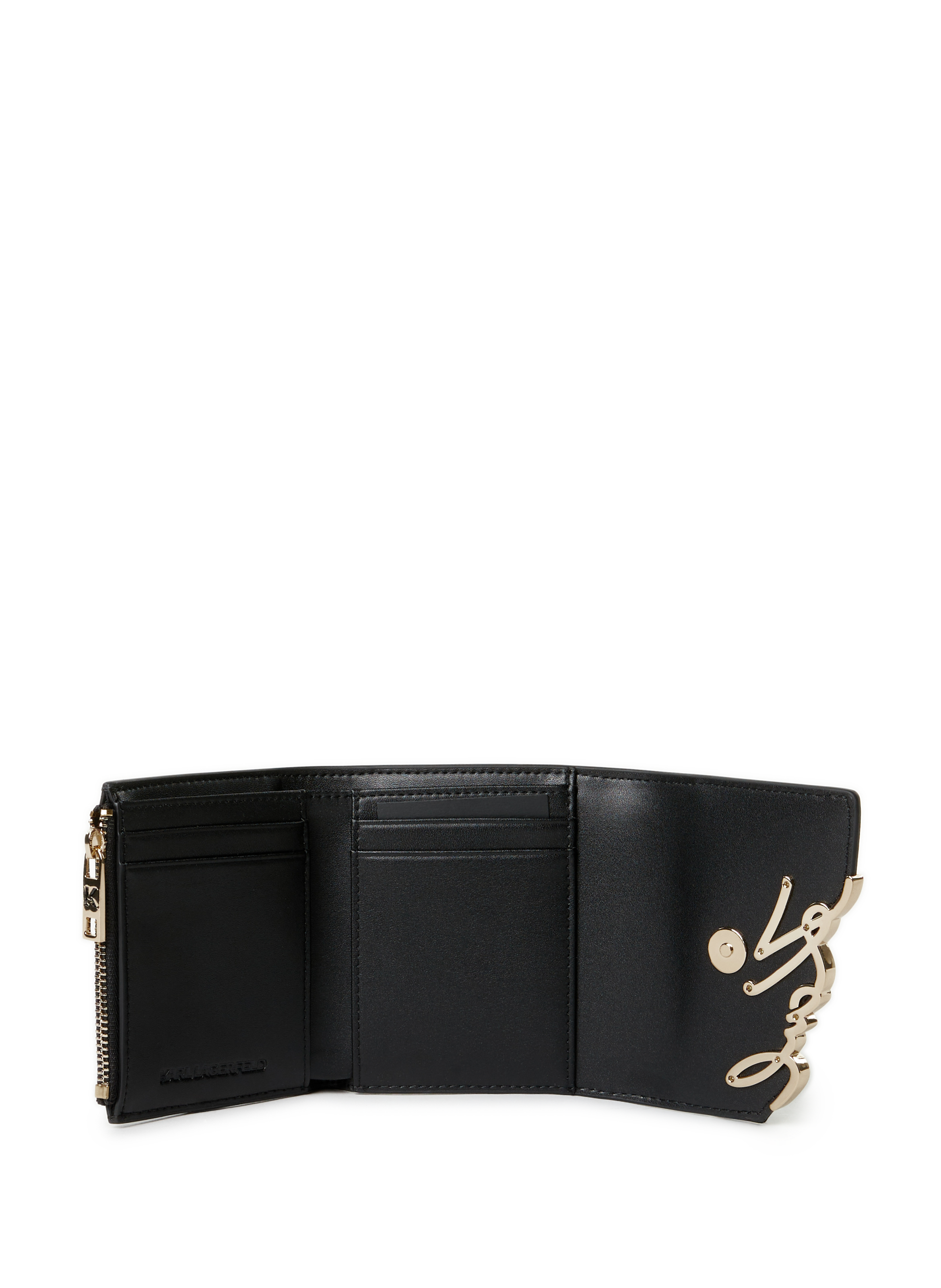 Leather wallet with logo KARL LAGERFELD Black