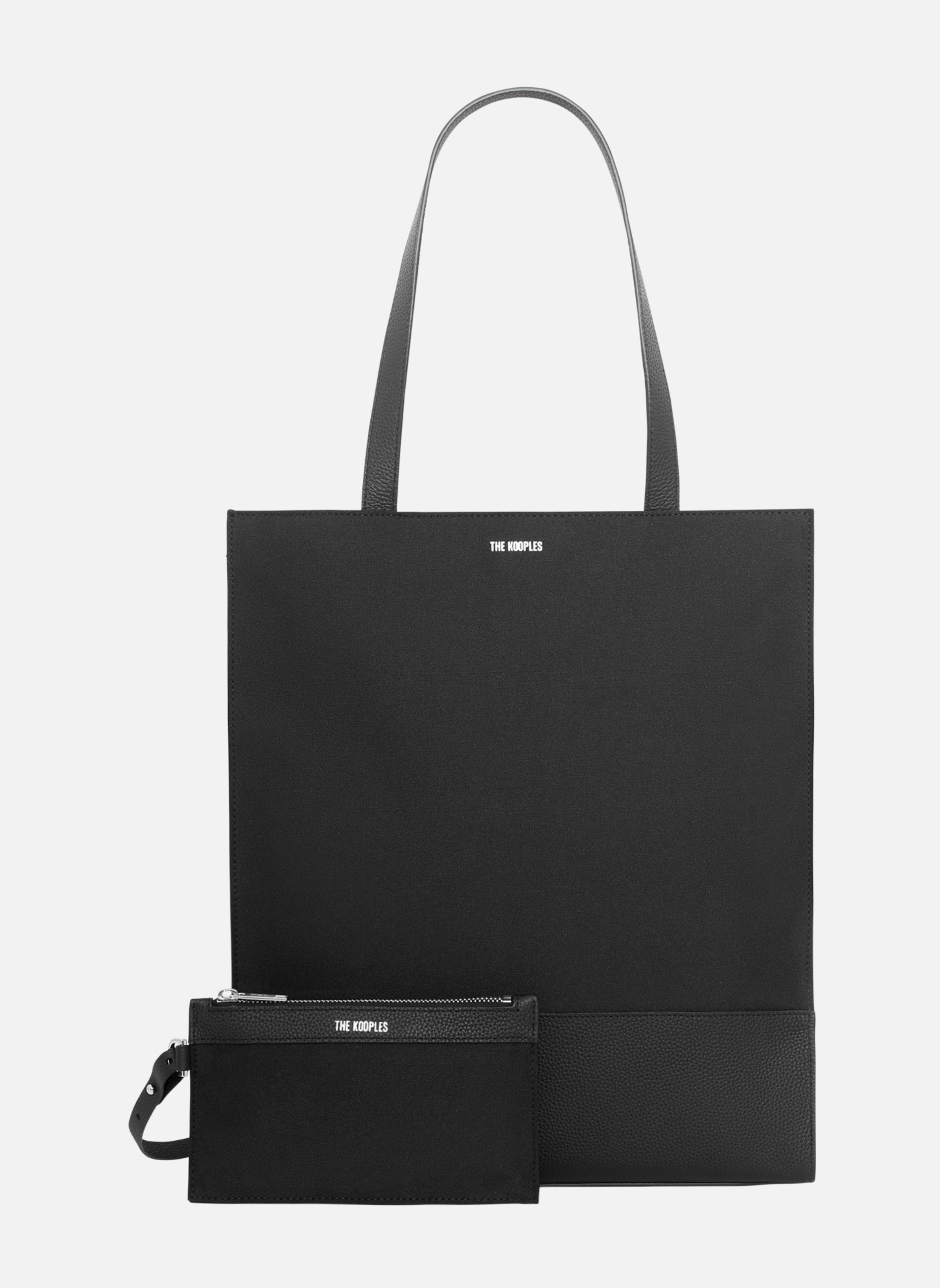 Tote bag en canvas et cuir grainé THE KOOPLES Noir