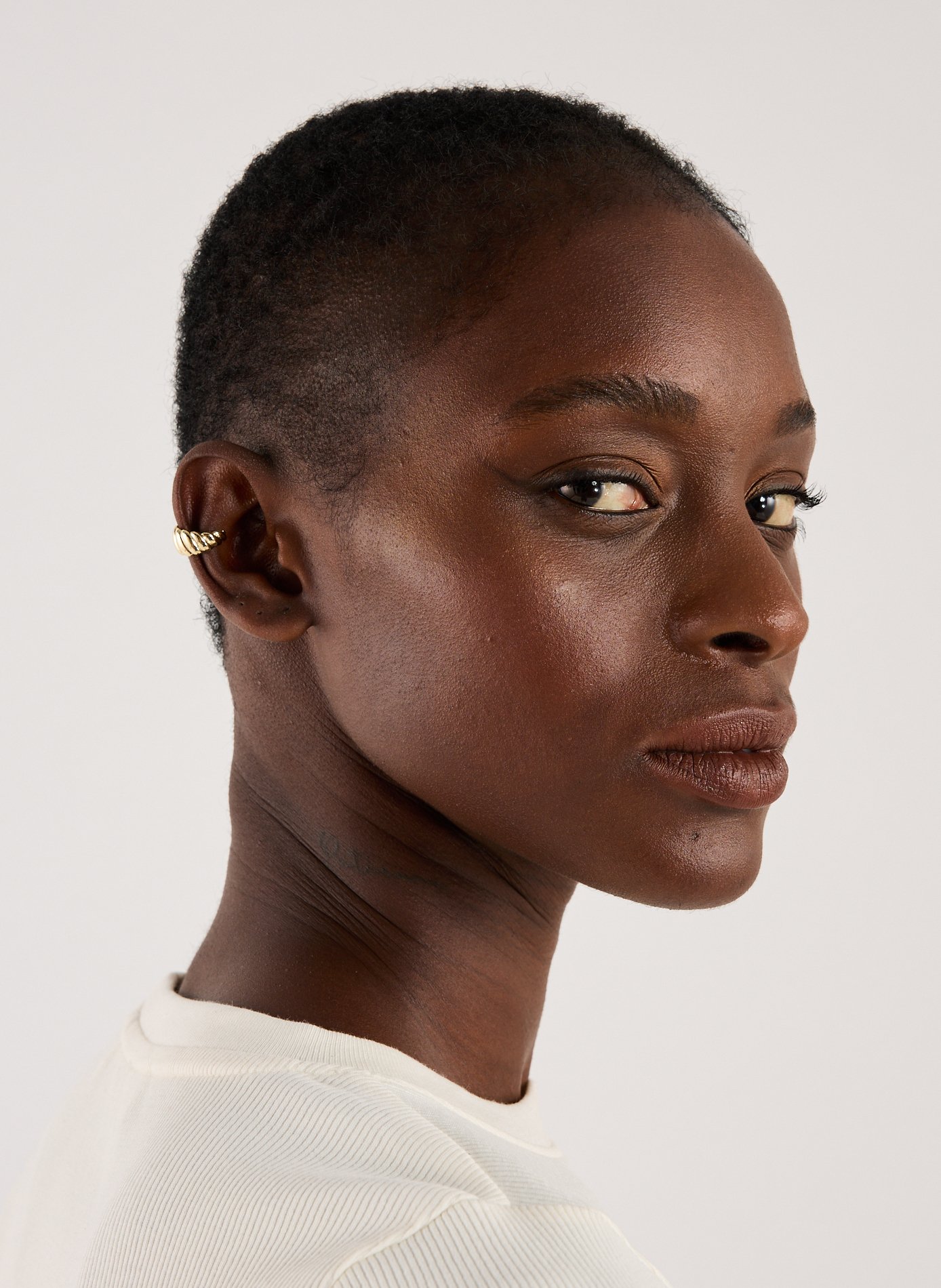 Boucles d'oreille sans fermoir côtelée AU PRINTEMPS PARIS Doré