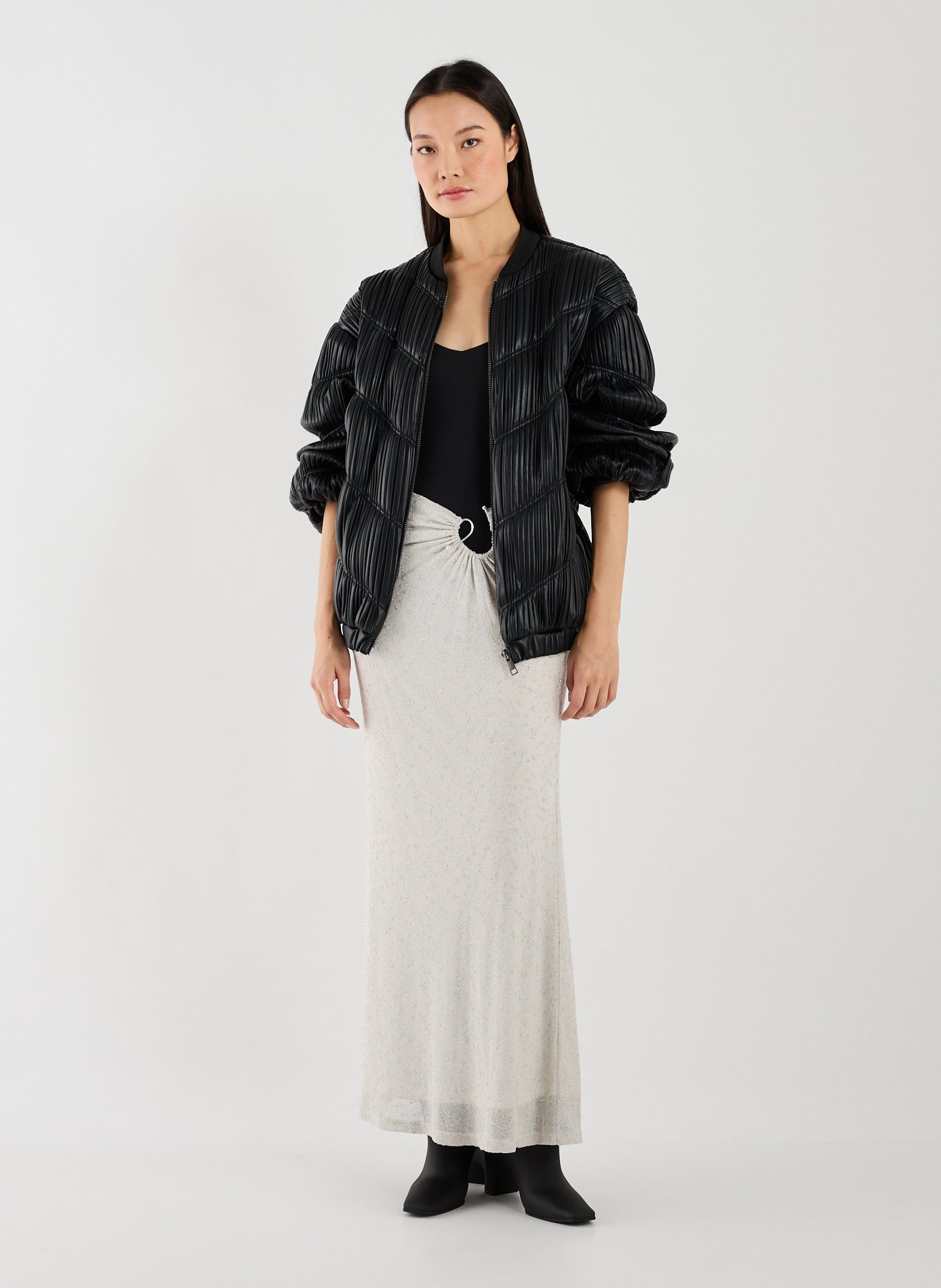 Veste ample plissée ROTATE Noir