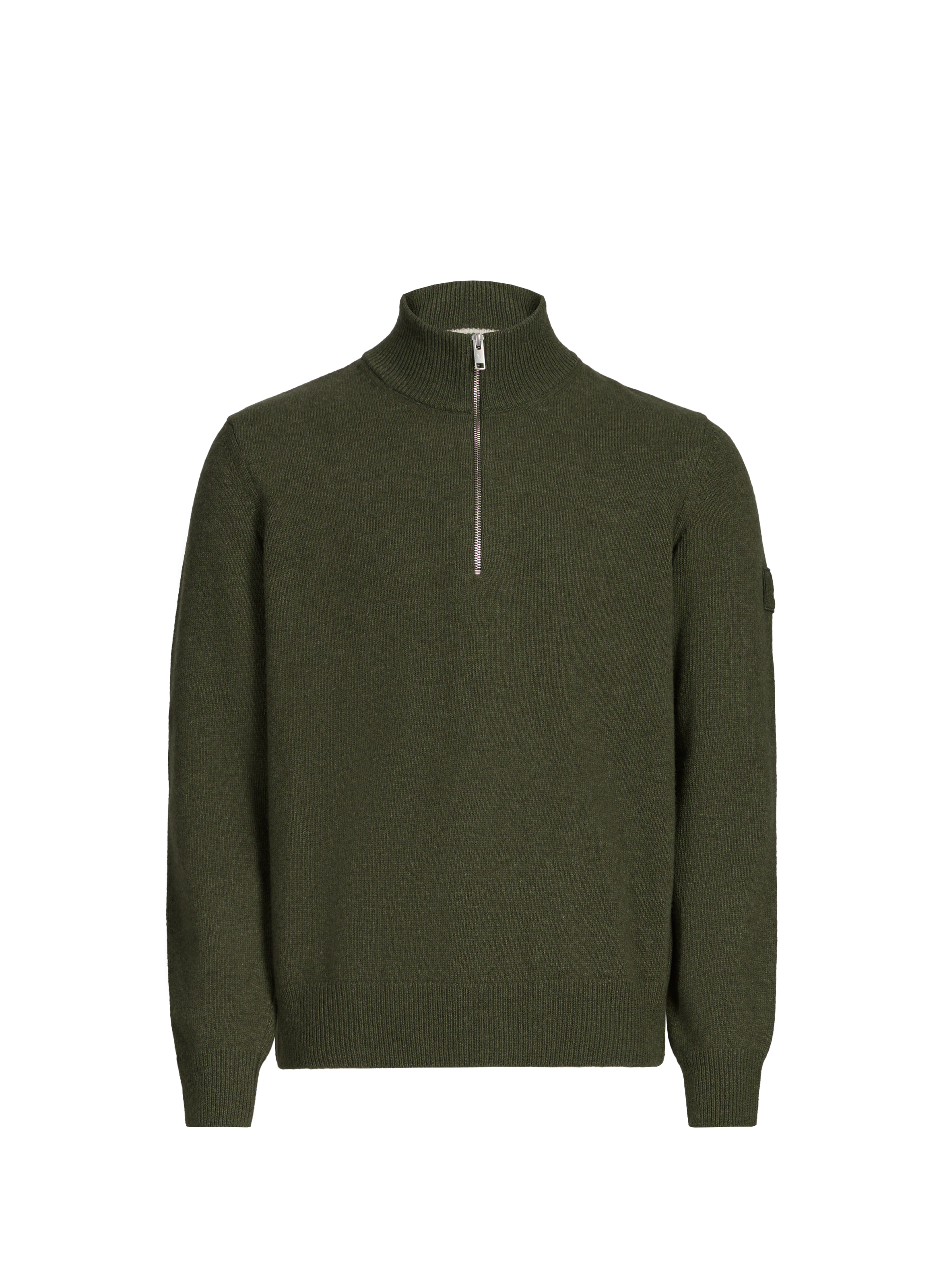 Wool zip-neck jumper AIGLE Khaki