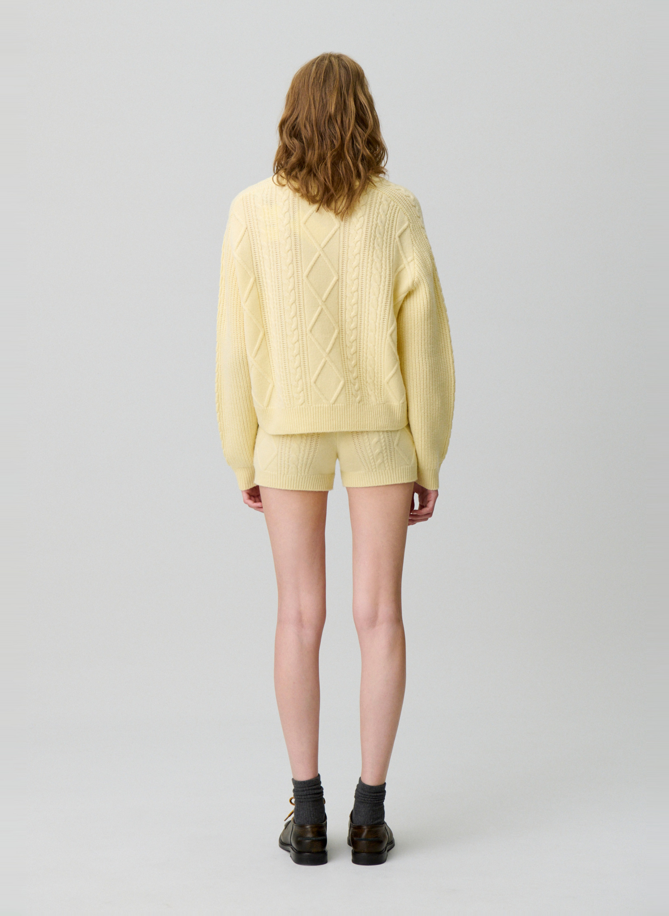 Pull col rond en laine mélangée mirsada CLAUDIE PIERLOT Jaune