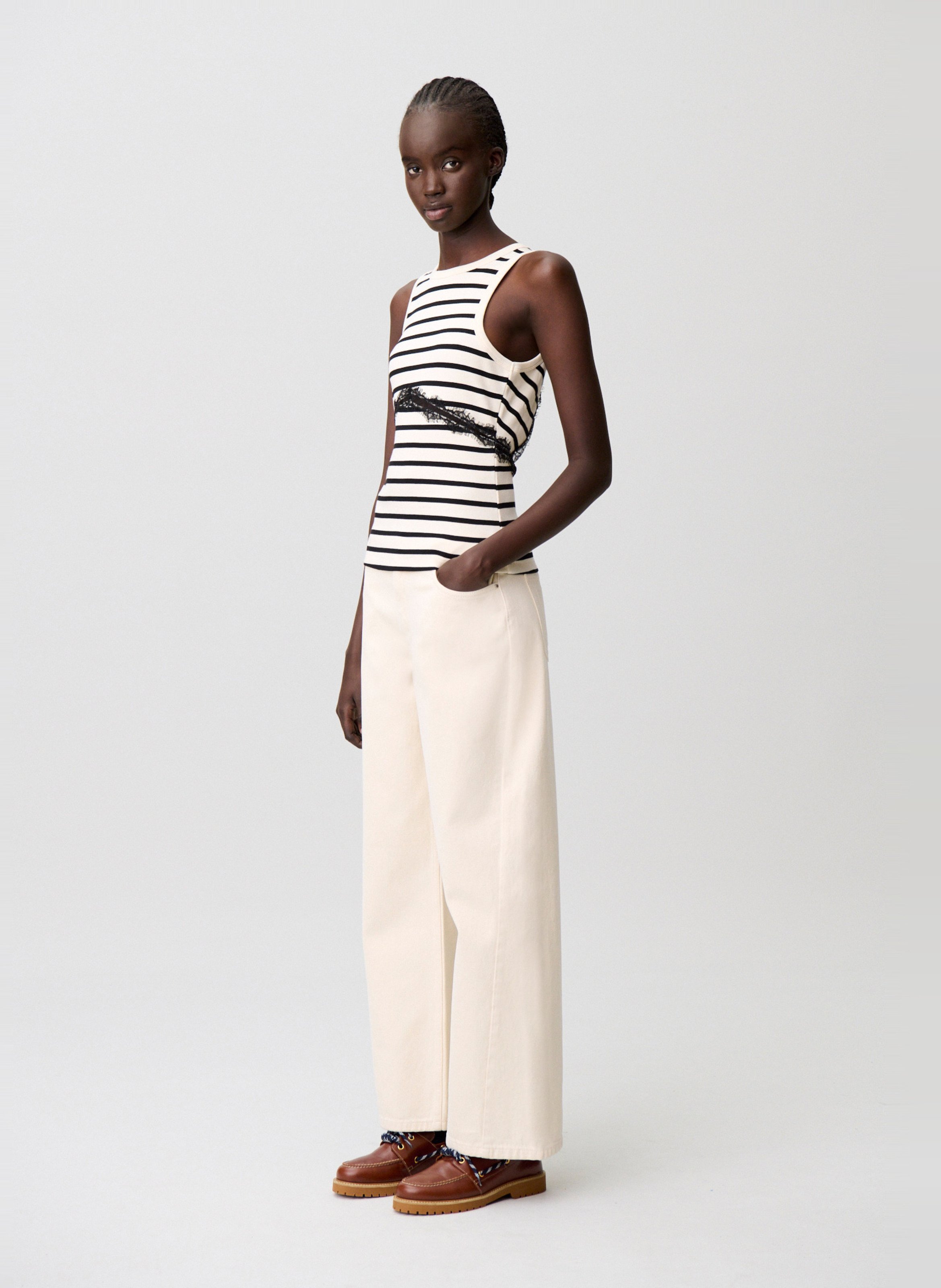 Débardeur col rond en coton CLAUDIE PIERLOT Multicolore