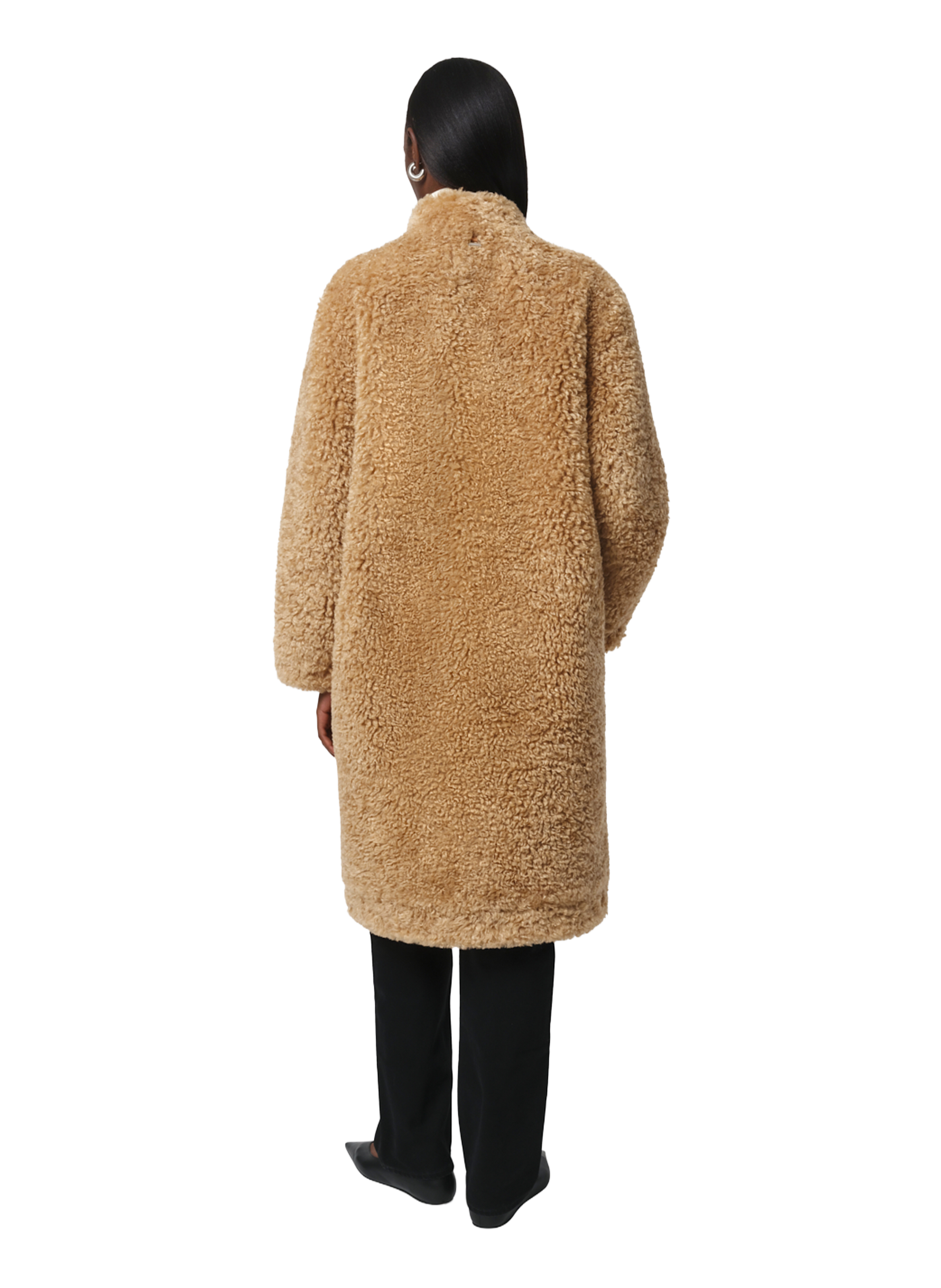 Shearling straight coat APPARIS Brown