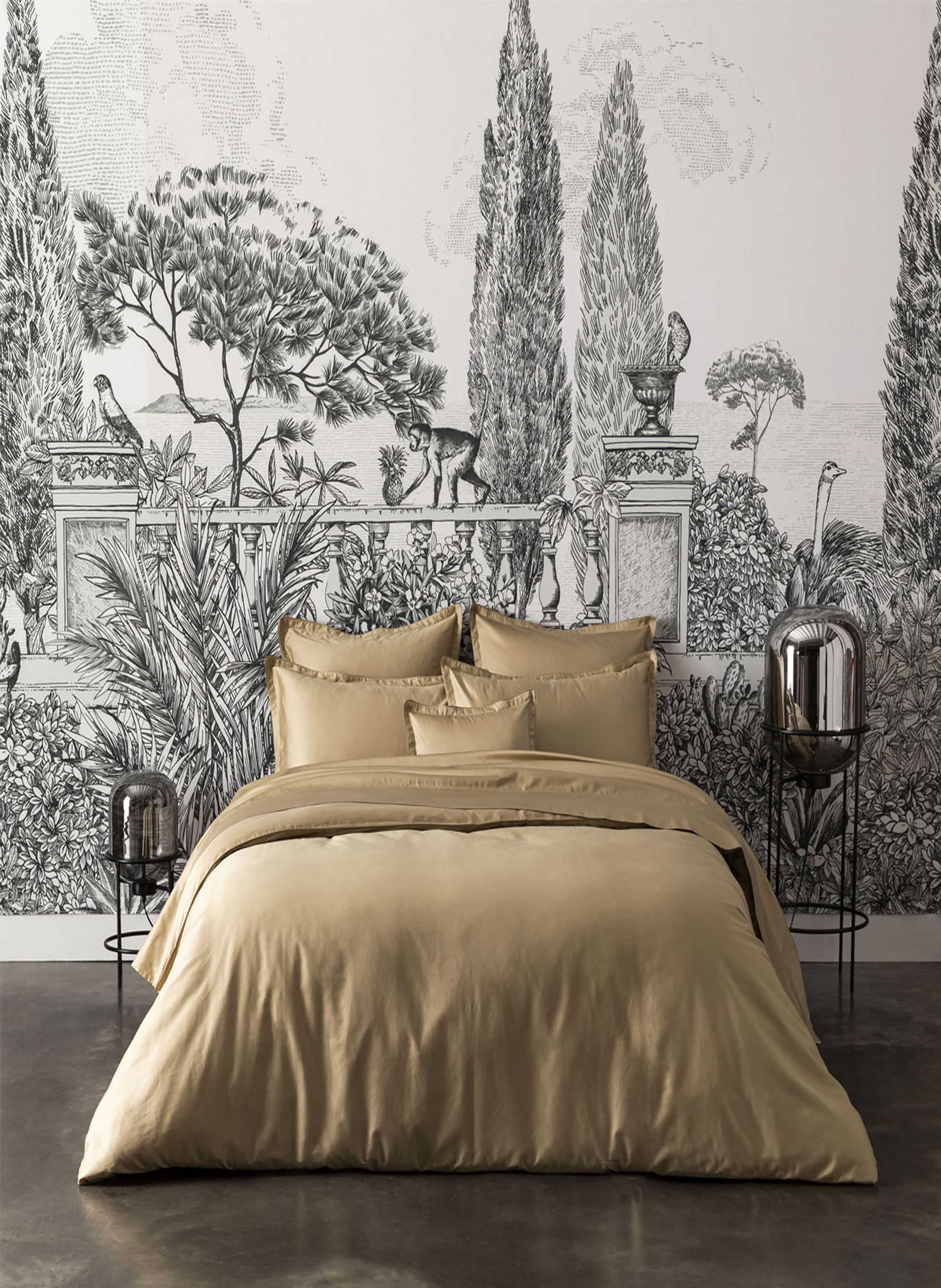 Drap housse uni en satin de coton bio, teophile ALEXANDRE TURPAULT Beige