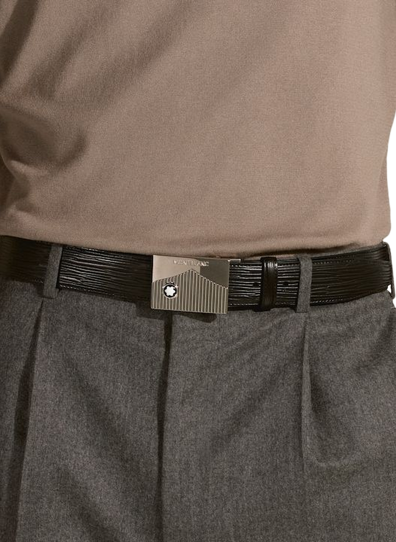 Belt with leather buckle MONTBLANC Black