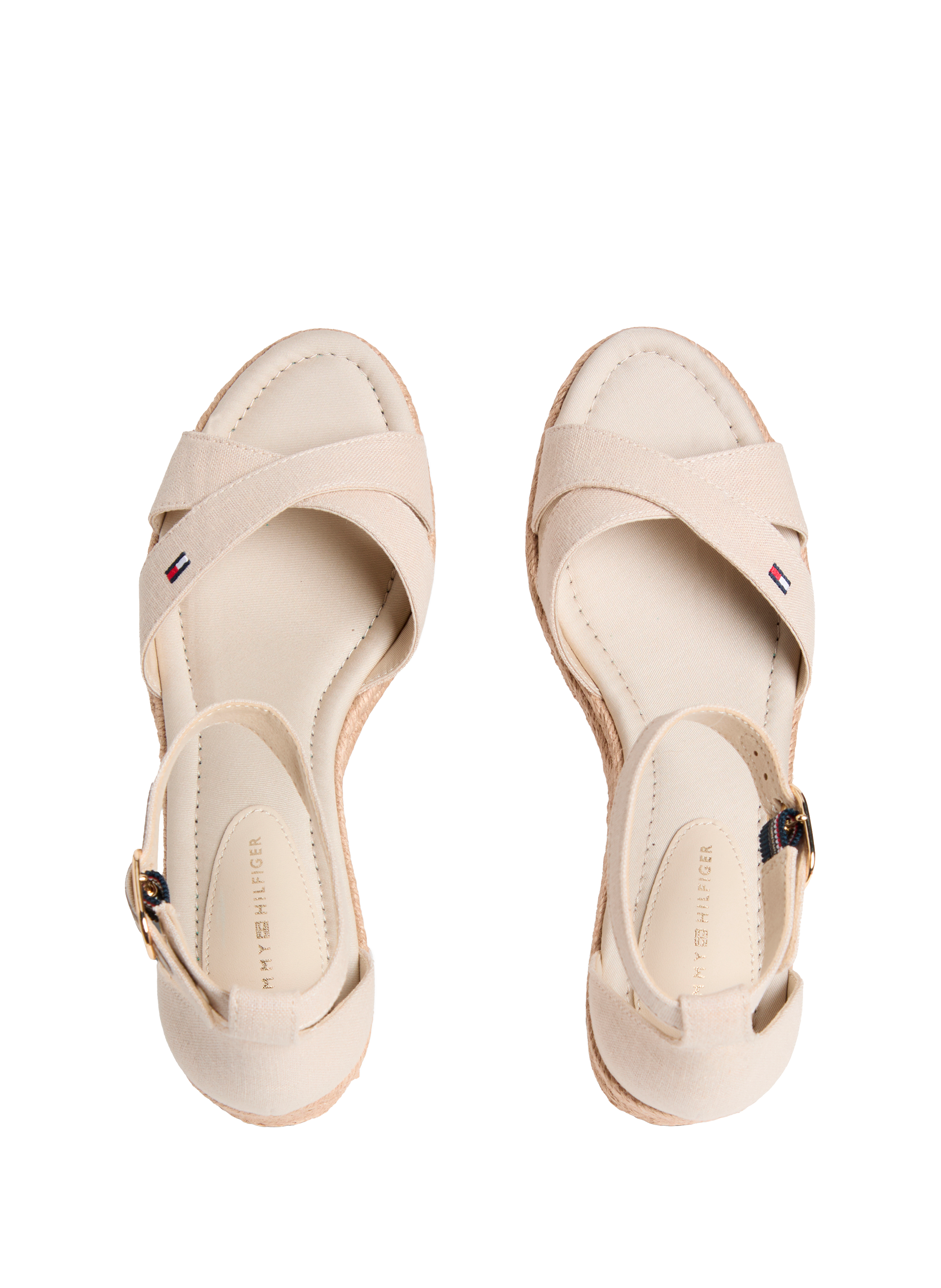 Espadrilles compensées en toile TOMMY HILFIGER Beige