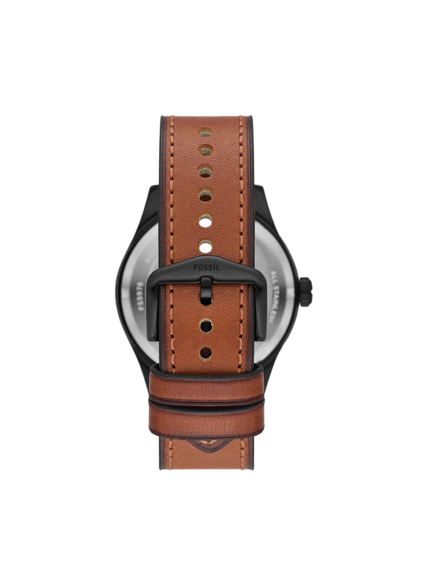 Quartz watch with leather strap FOSSIL Black