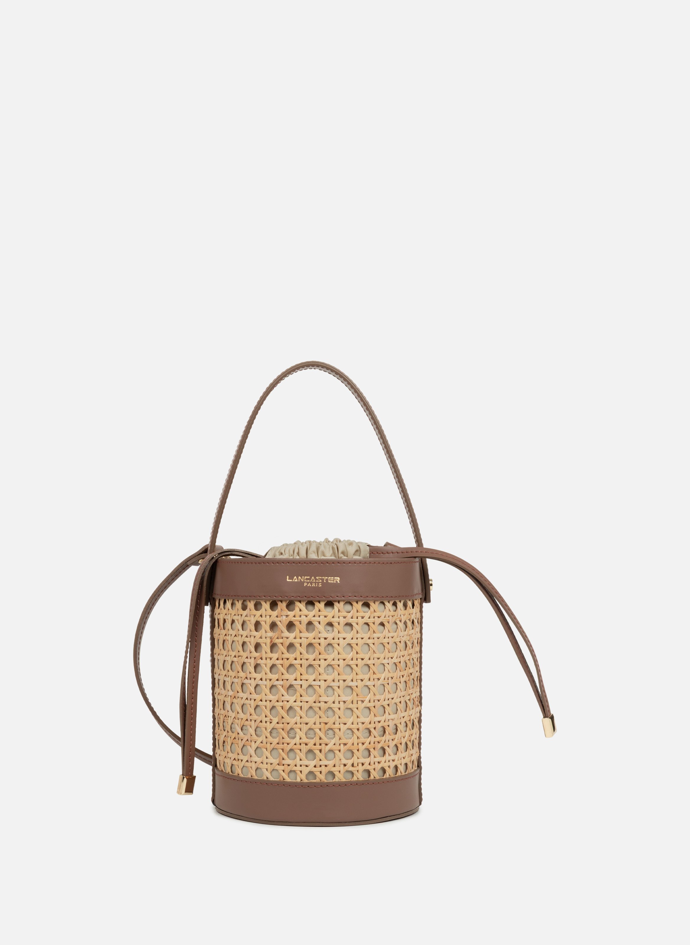 Sac seau - cannage rotin  Marron