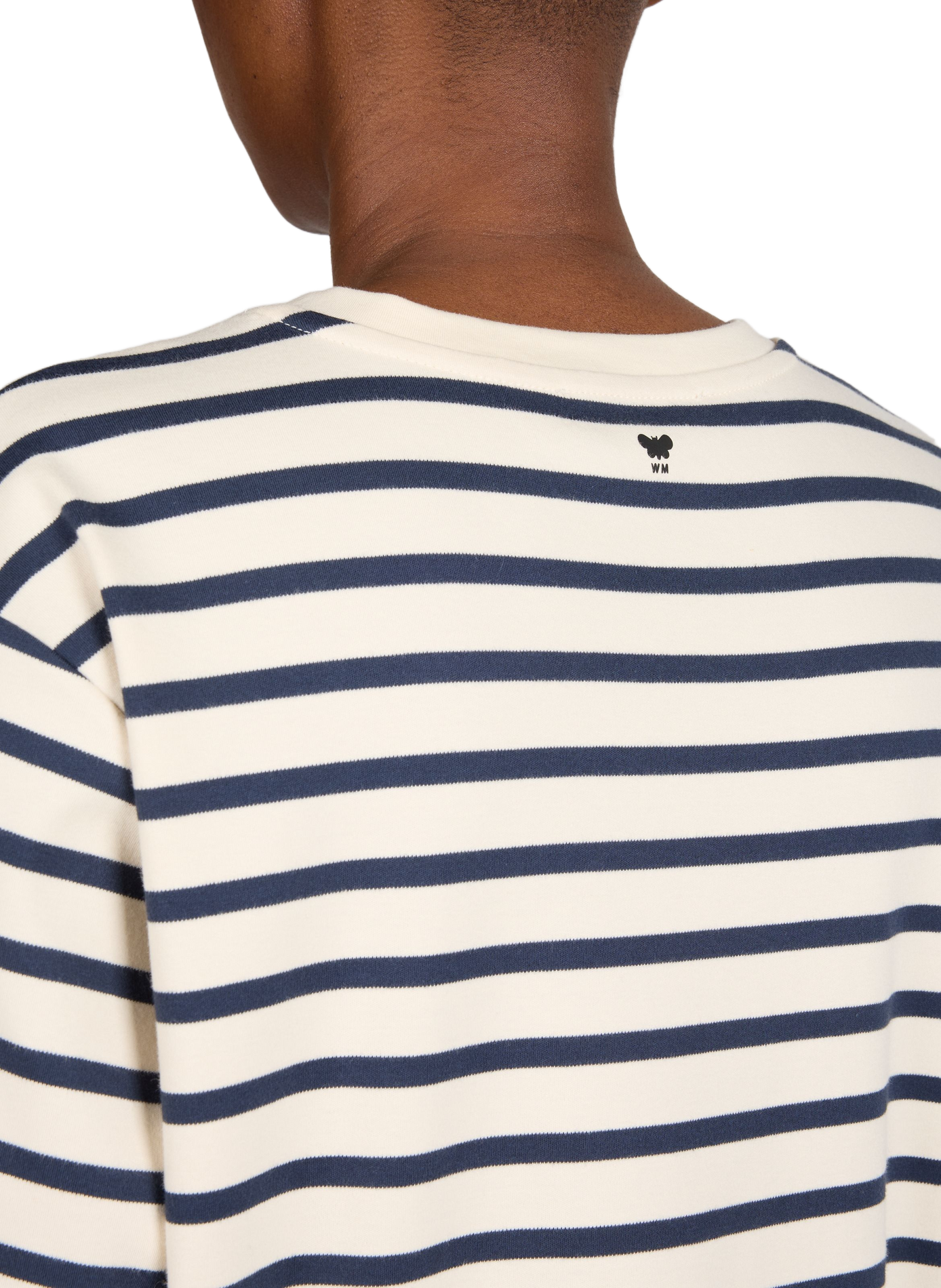 Round neck striped cotton T-shirt WEEK END Beige