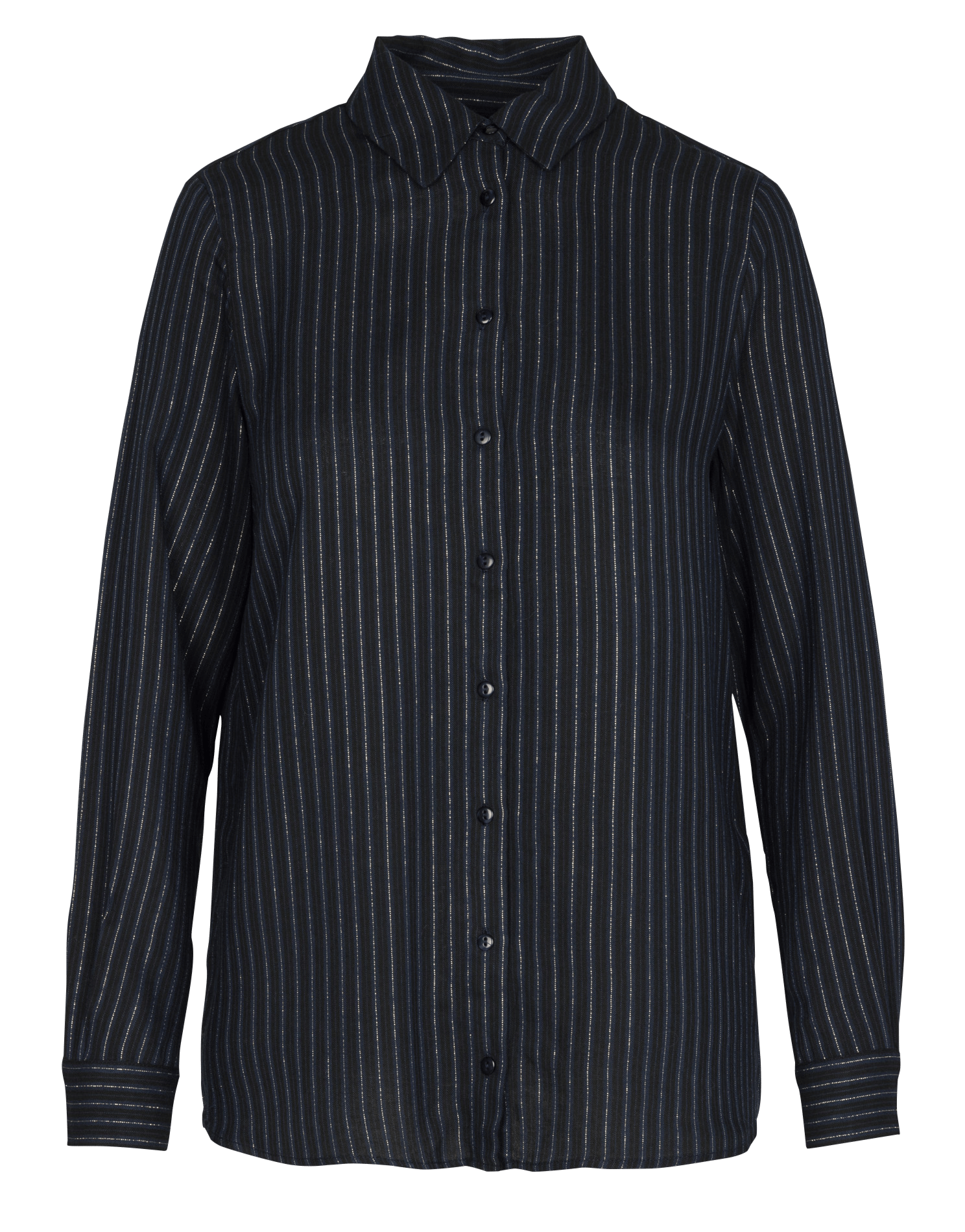 Chemise droite col classique à rayures métallisées Donia MAISON 123 Bleu