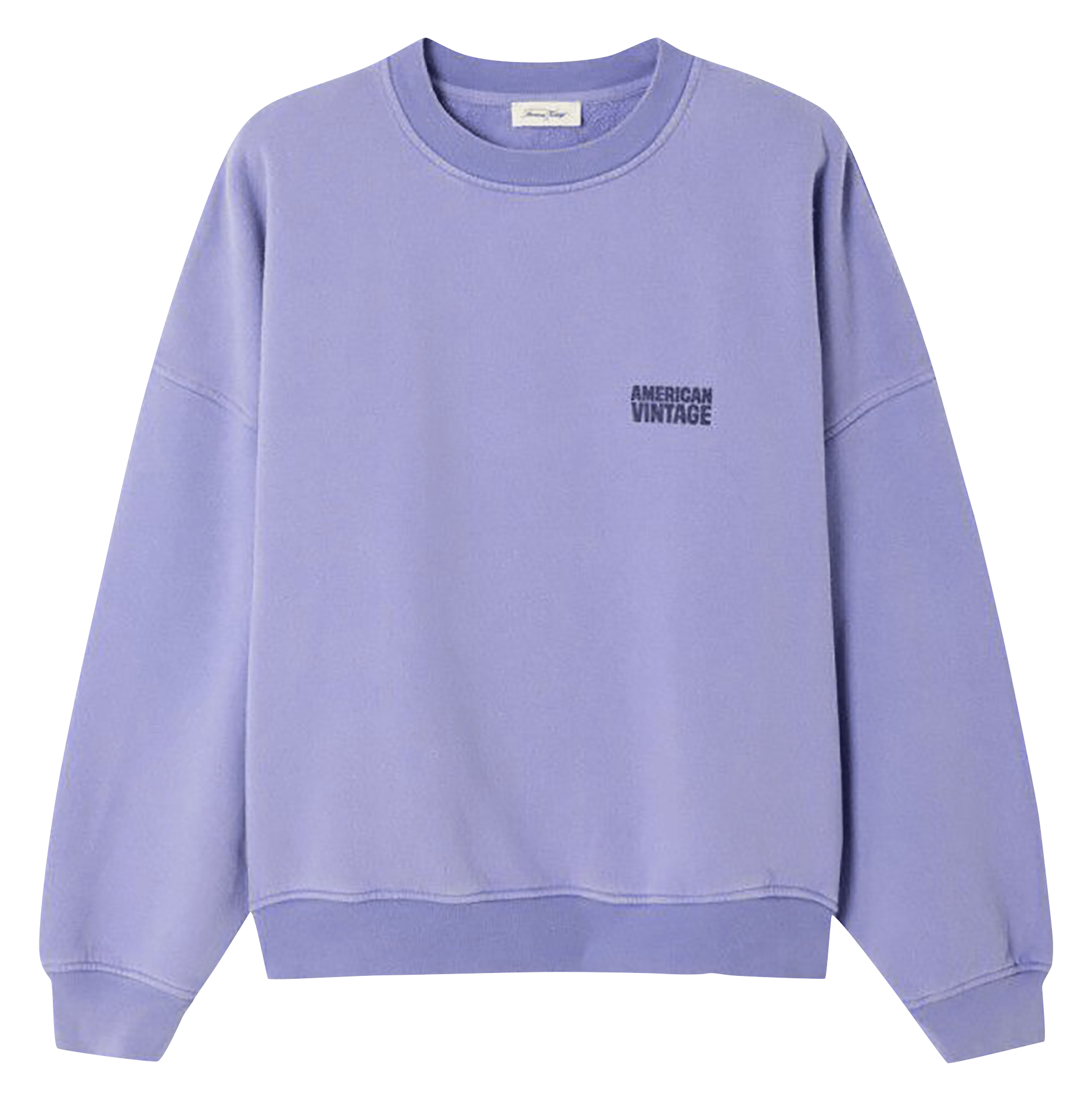 Sweat ample col rond sérigraphié en coton Plizzy AMERICAN VINTAGE Bleu