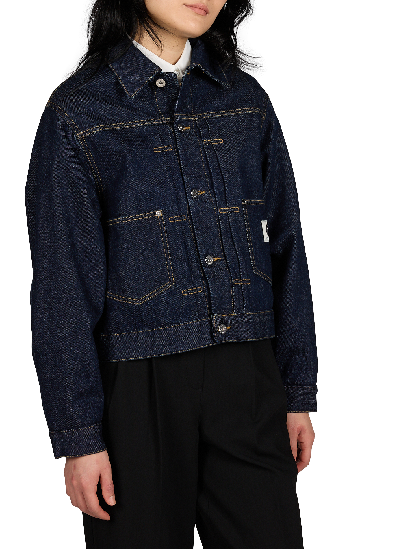 Straight raw denim jacket CARHARTT WIP Blue
