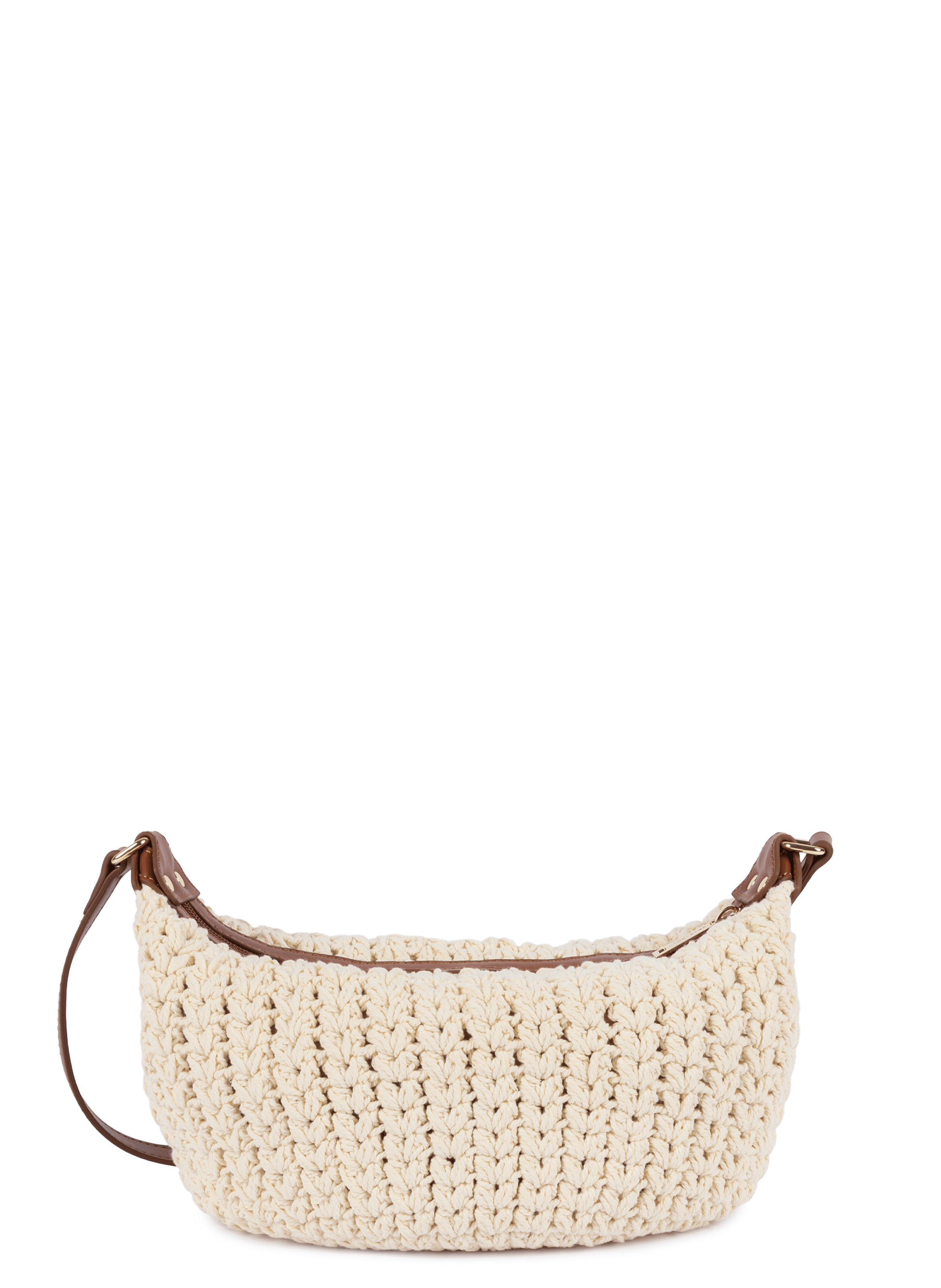 Petit sac besace - tressé coton LANCASTER Marron