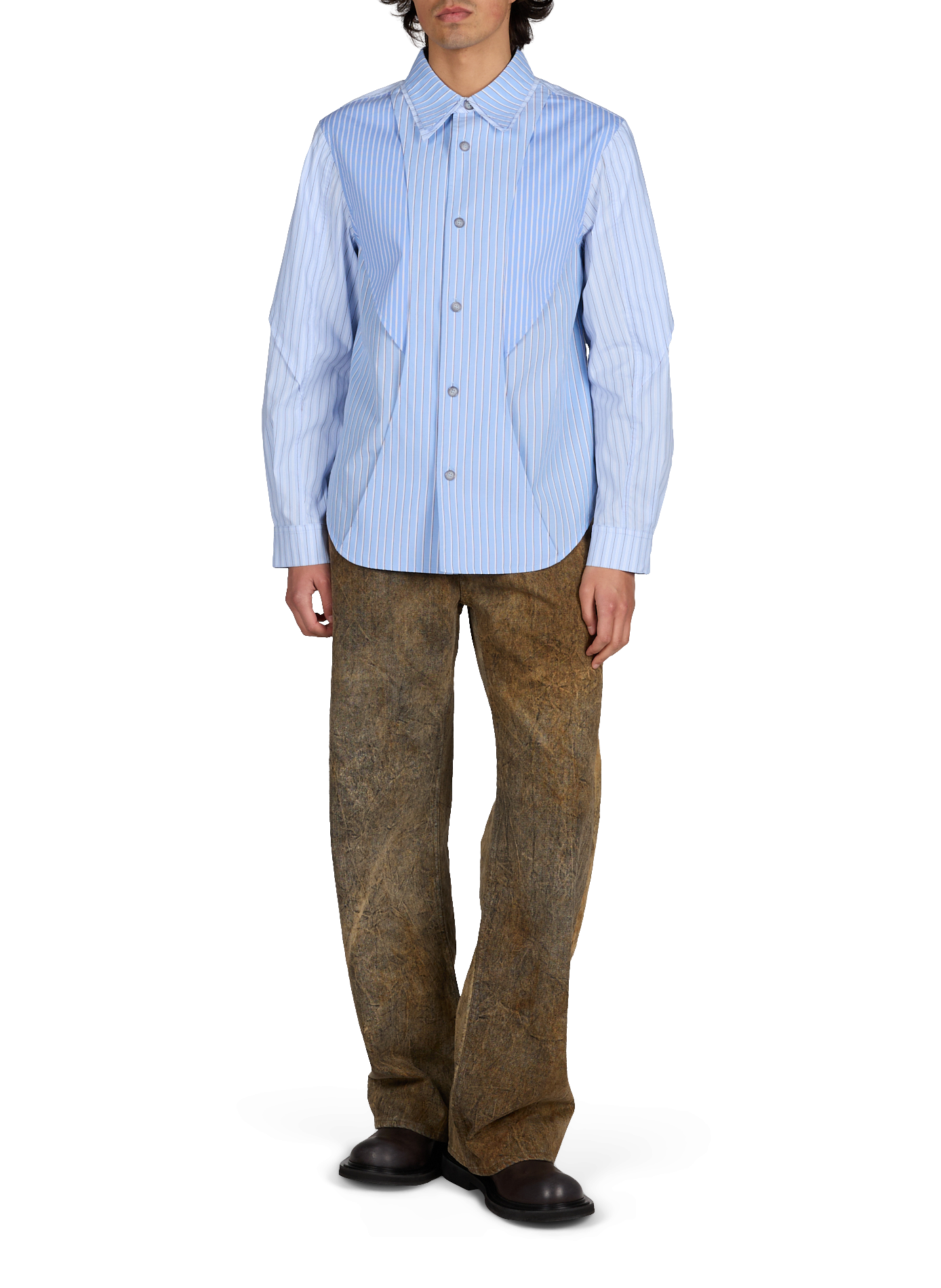 Straight striped cotton shirt ANDERSSON BELL Blue