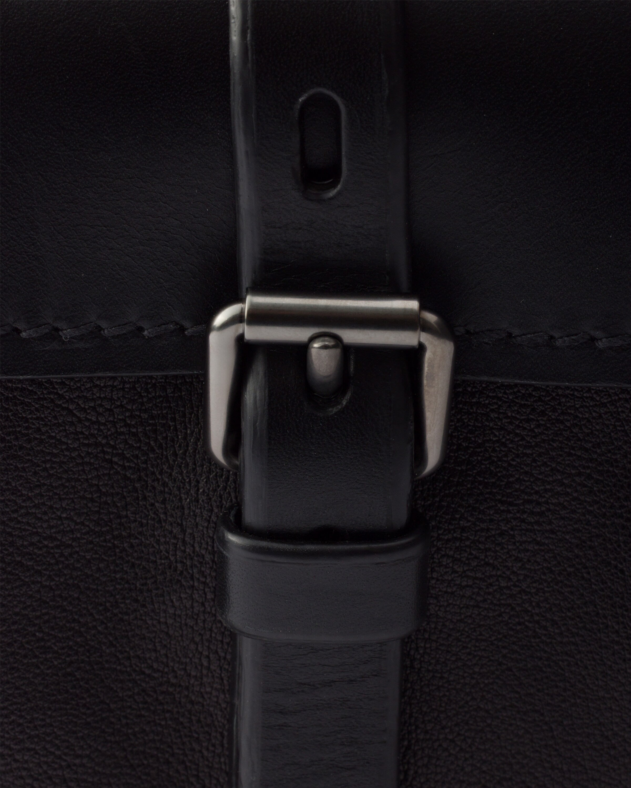 Mini sac seau prada route en cuir PRADA Noir