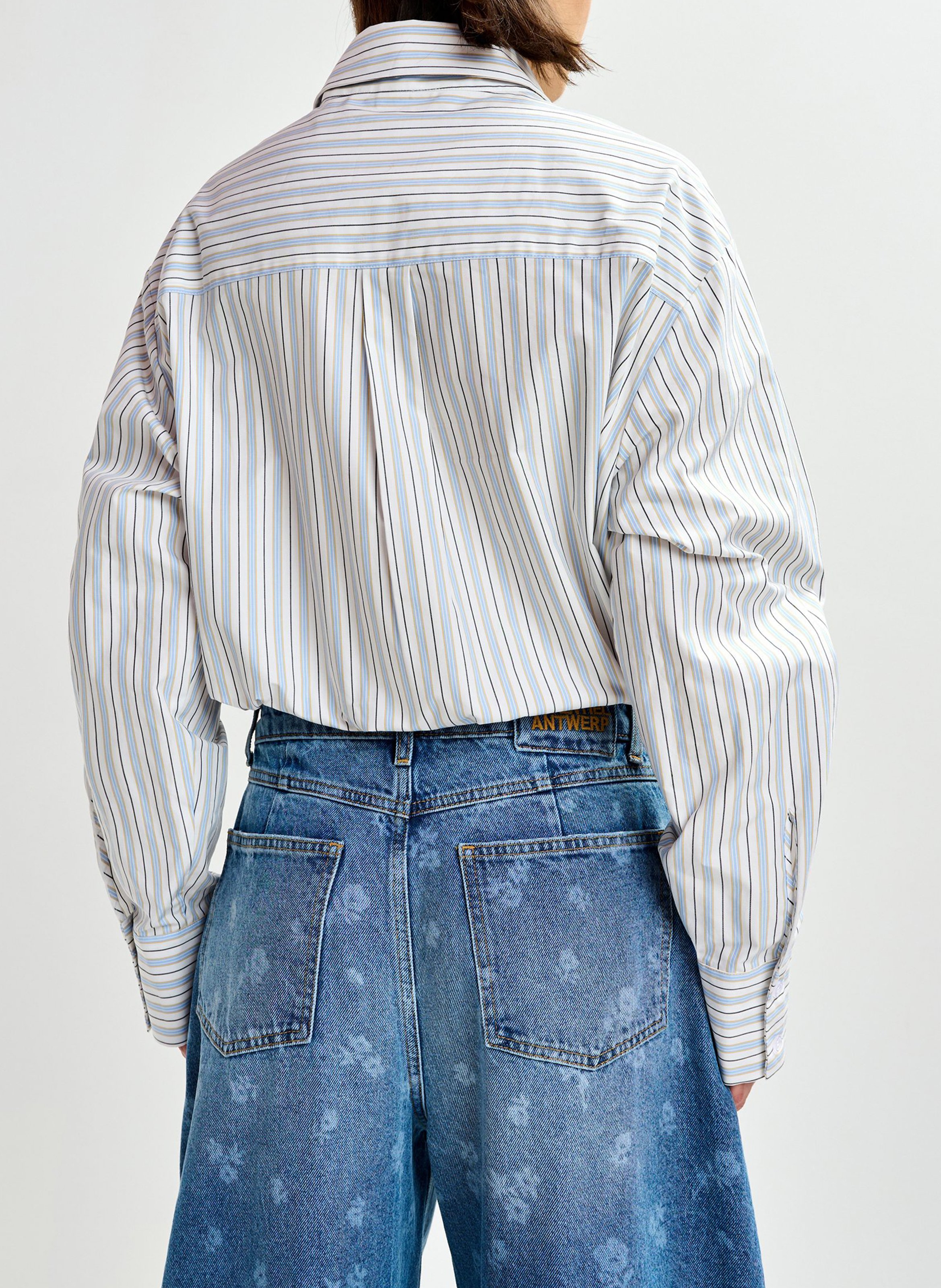Chemise oversize à col rallongé unie jomato ESSENTIEL ANTWERP Blanc