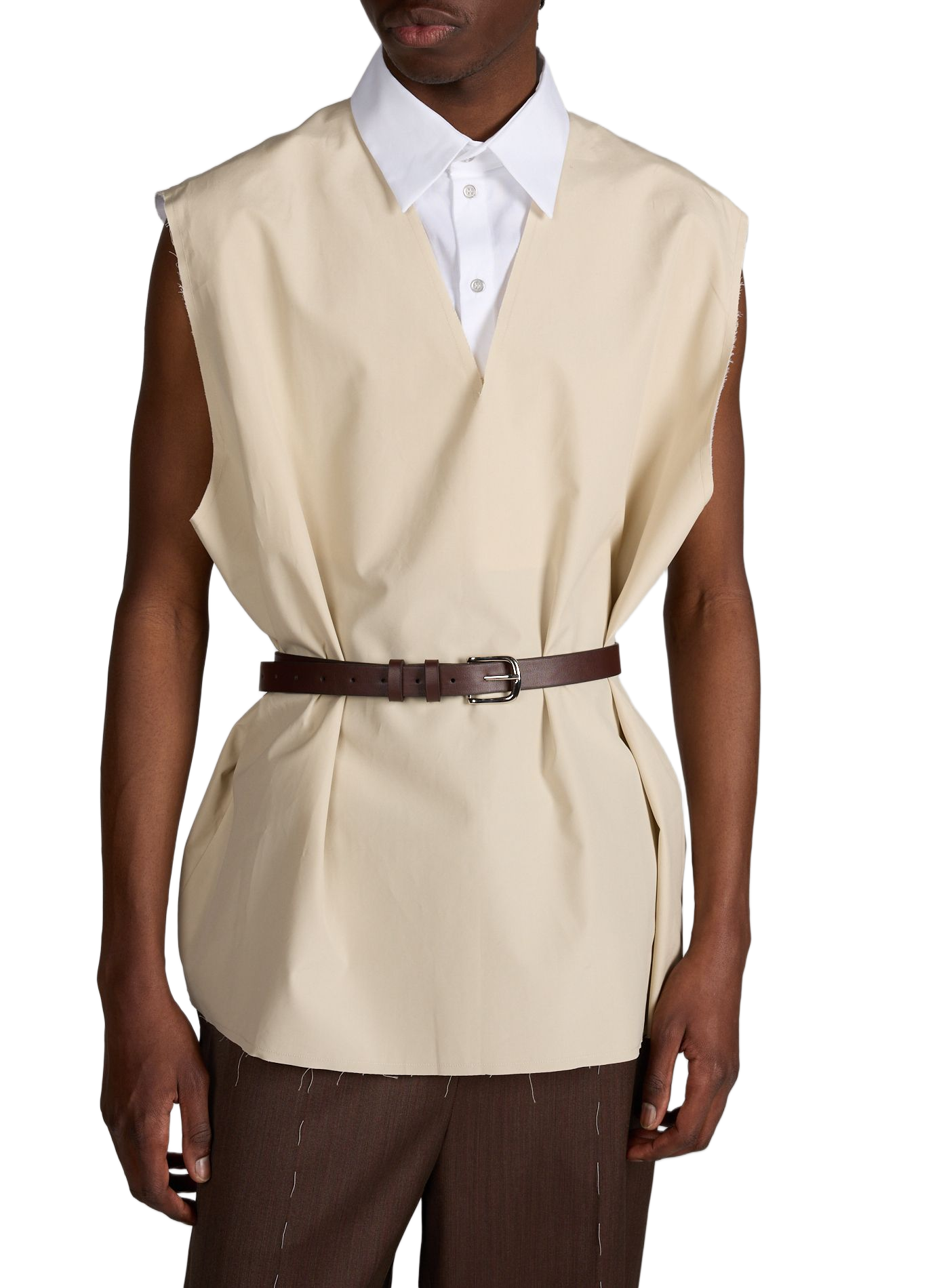 Cotton polo neck sweater SONIA CARRASCO Beige