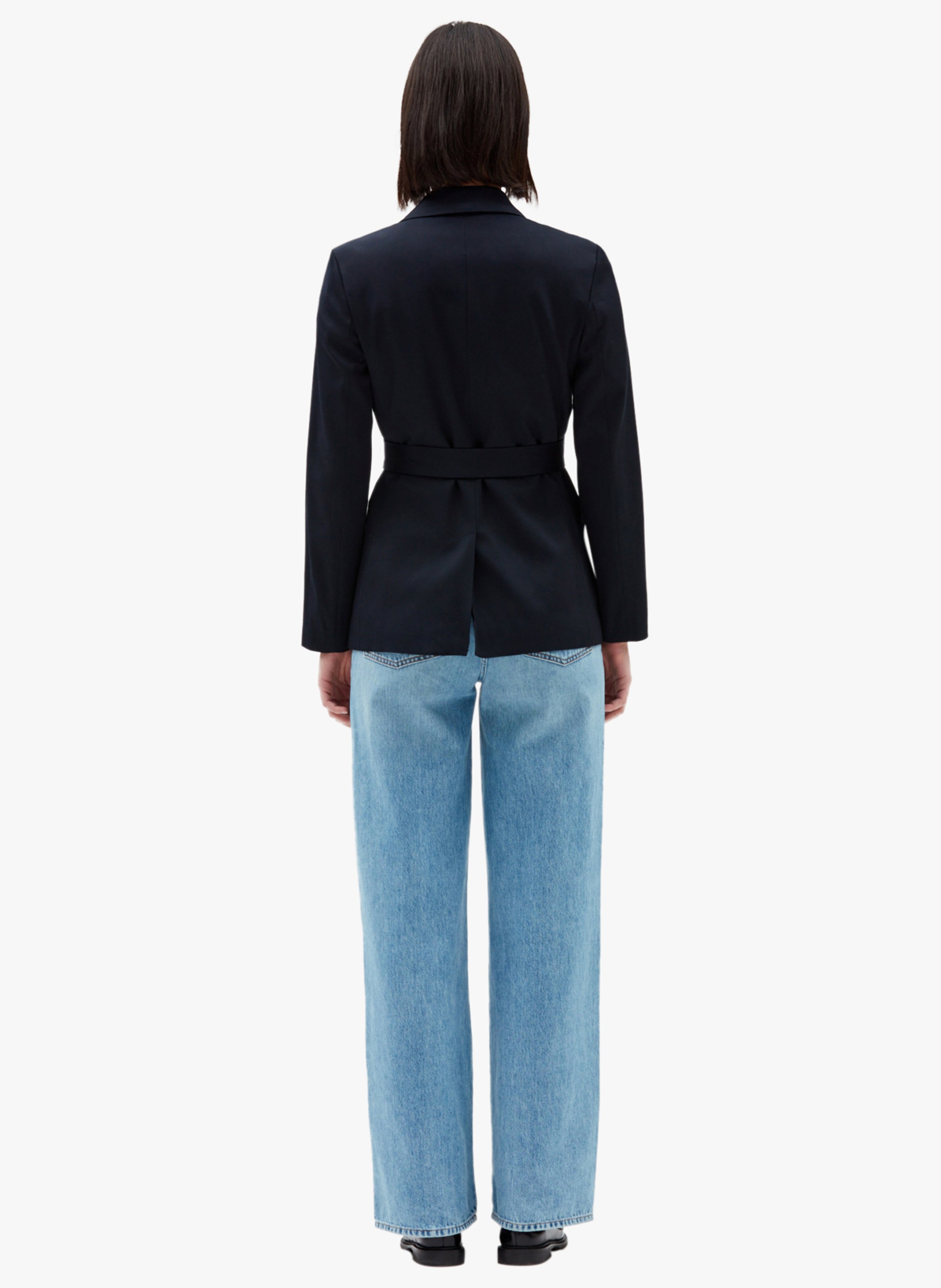 Veste col tailleur cintrée ceinturée CLAUDIE PIERLOT Bleu