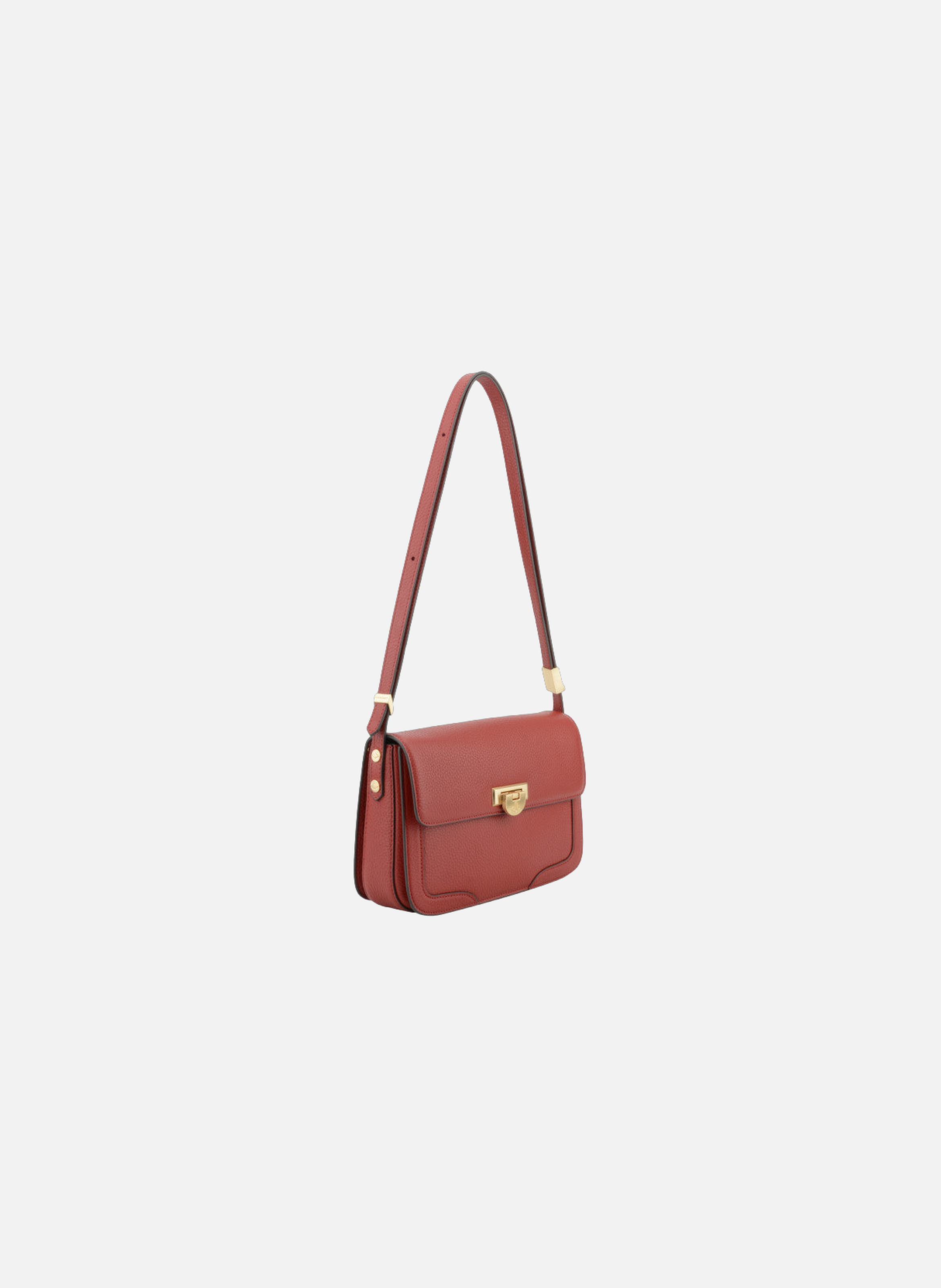 Auteuil | sac porté travers gm en cuir de vachette POURCHET Rouge