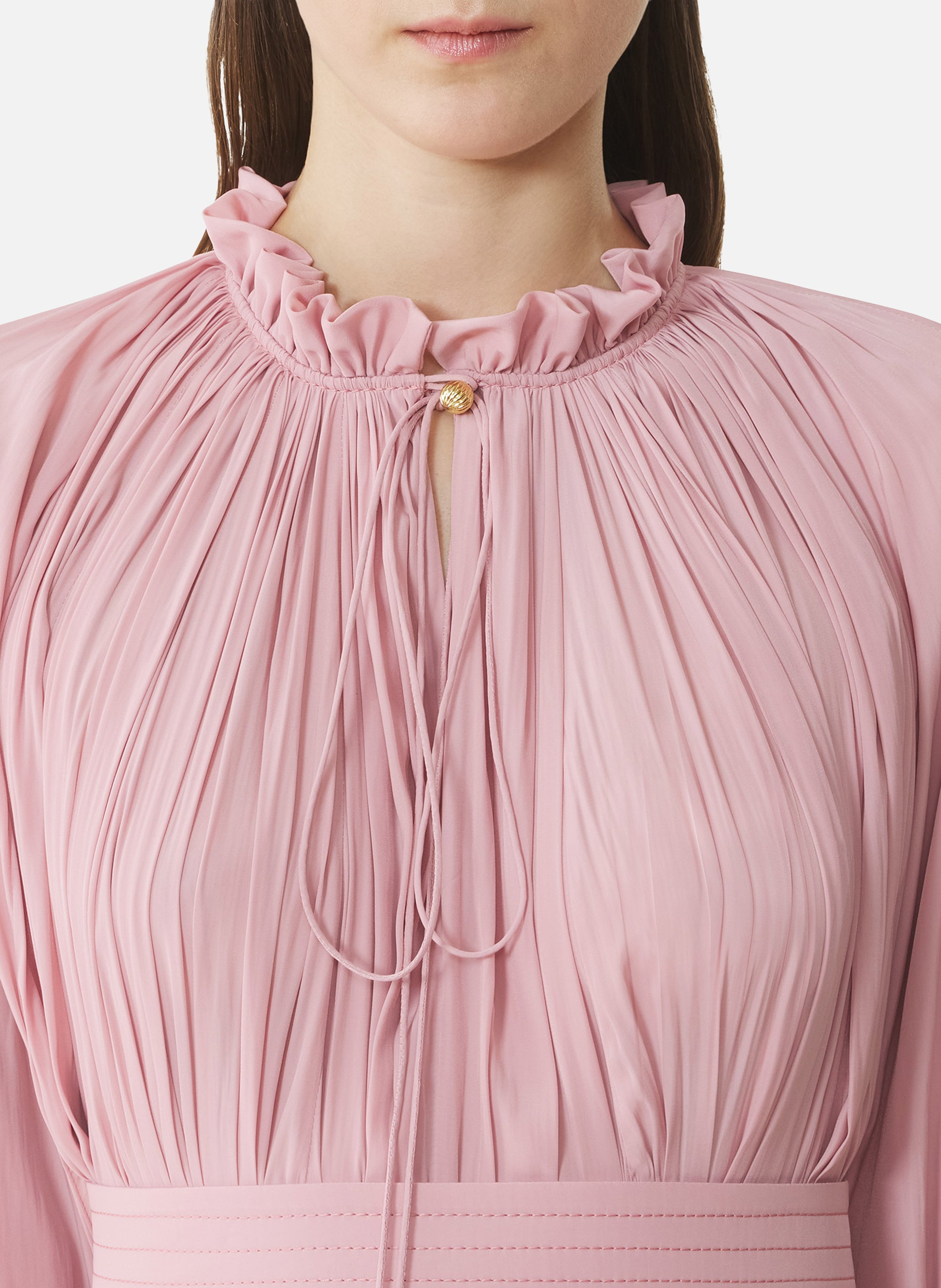 Robe courte en charmeuse LANVIN Rose