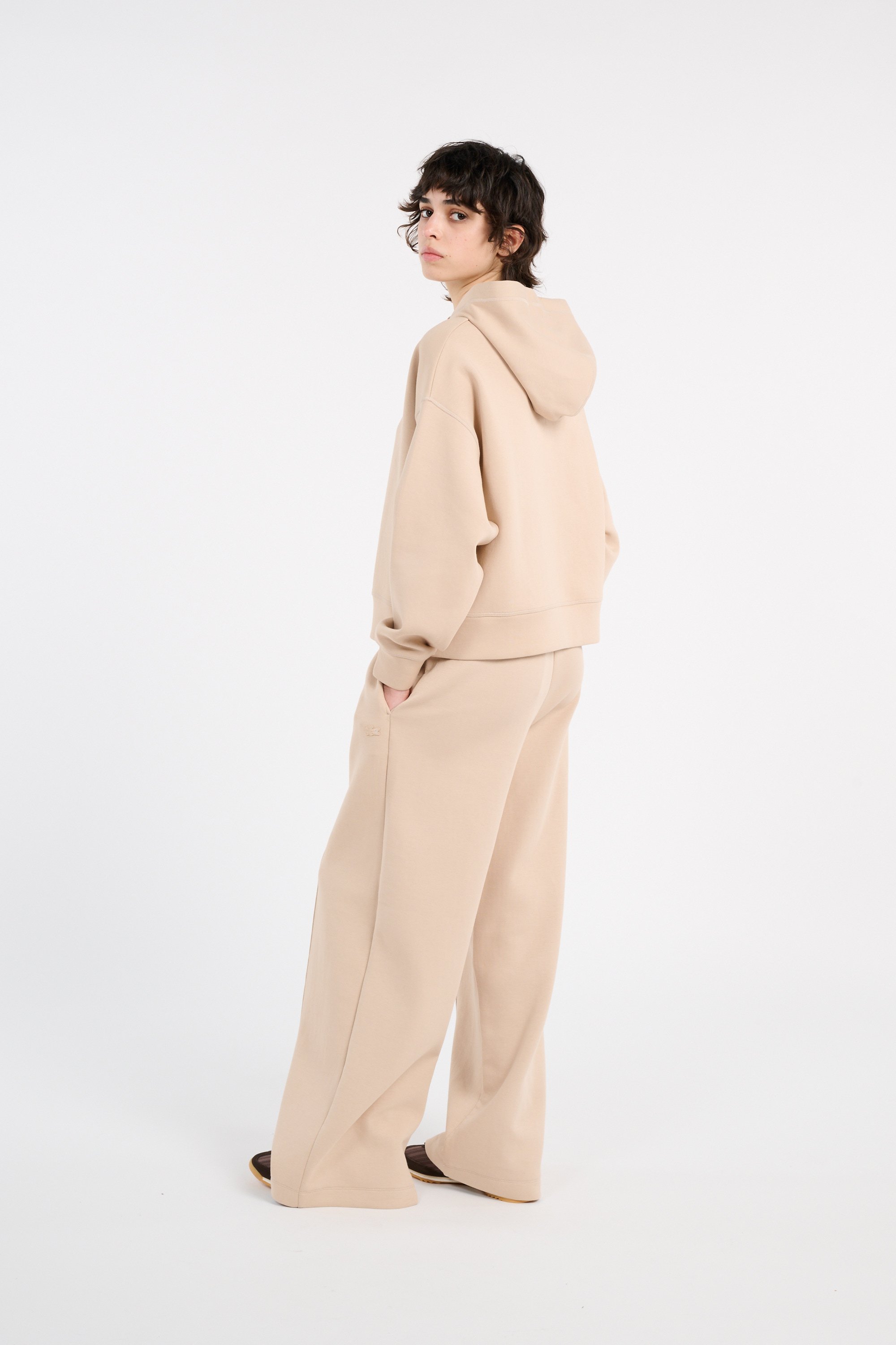 Hoodie sweatshirt LACOSTE Beige