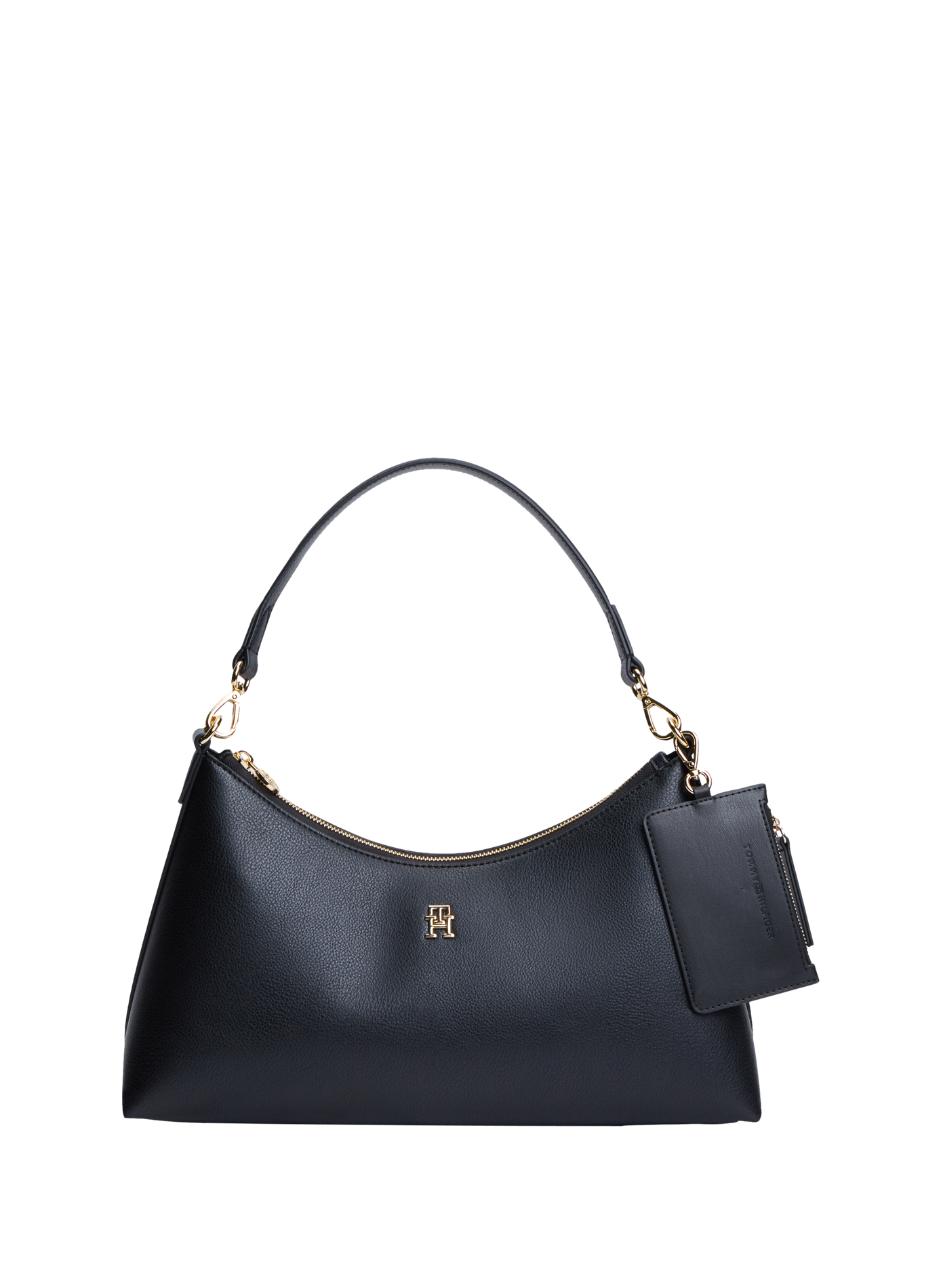Sac à main à logo métallique doré TOMMY HILFIGER Noir