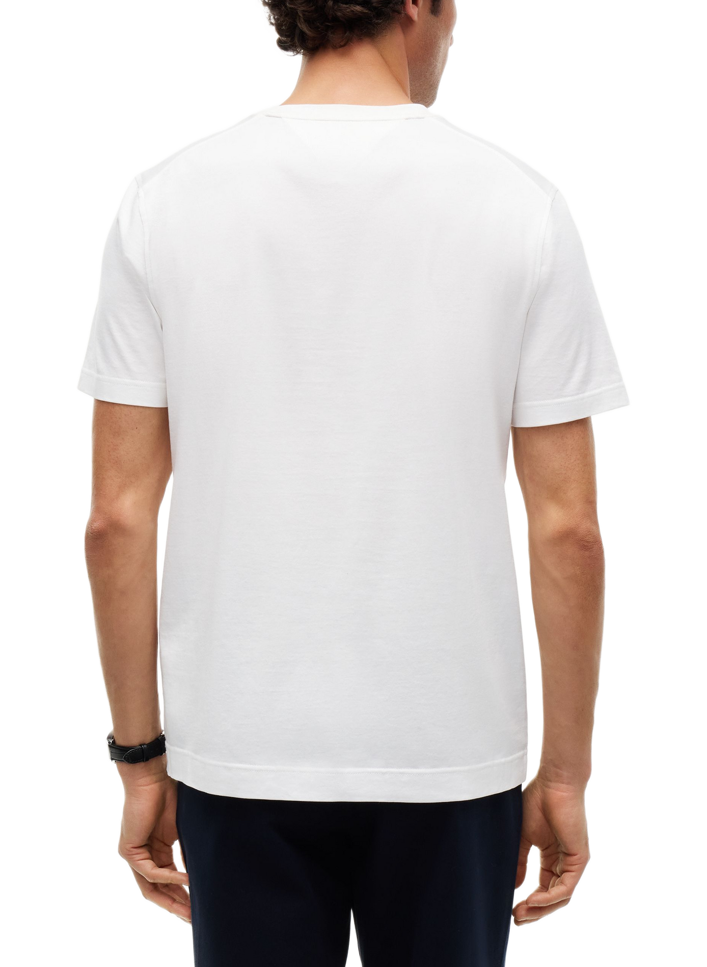 Plain round neck cotton T-shirt TOMMY HILFIGER White