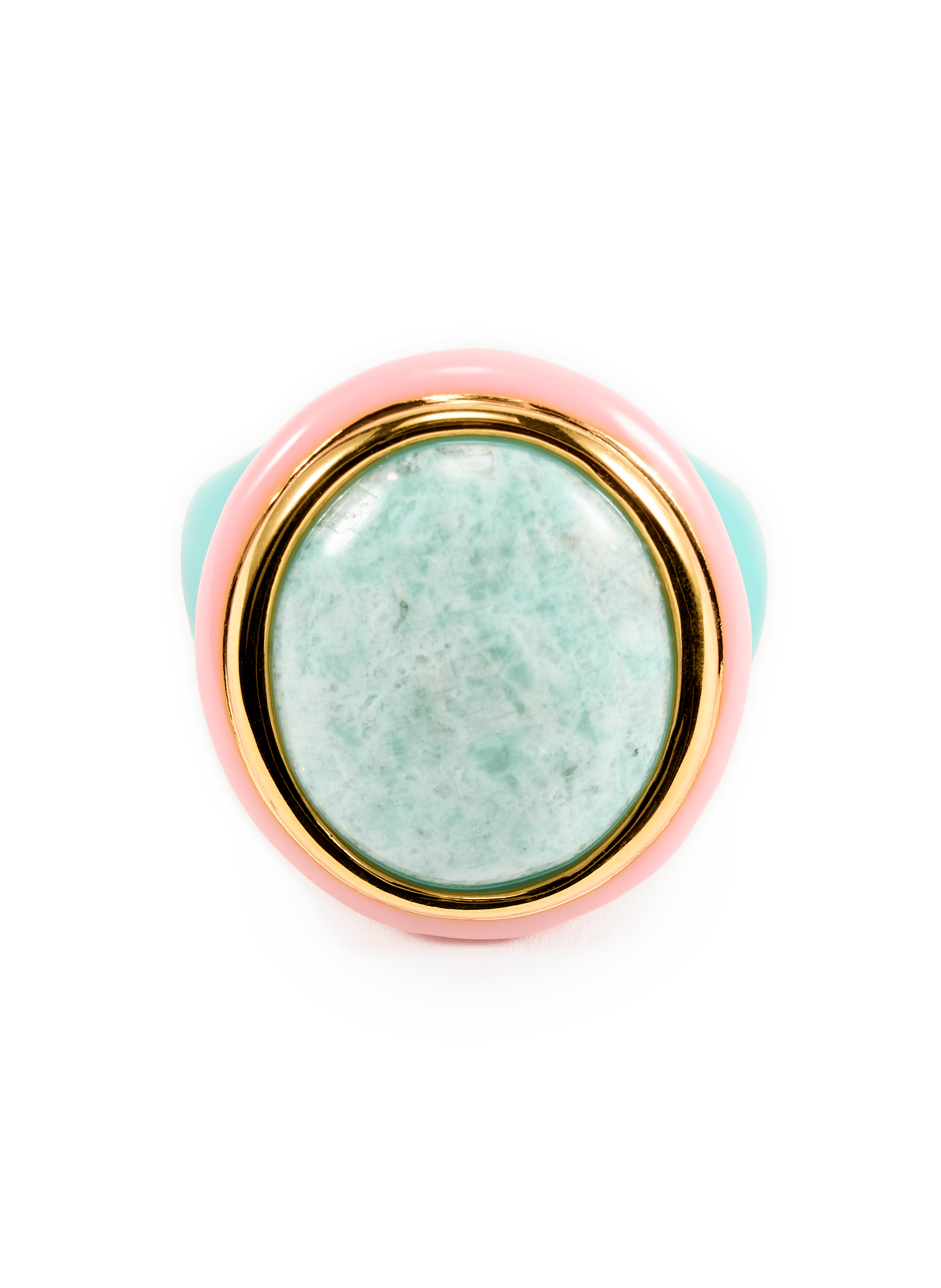 Tabarin ring in brass and gold plated AURELIE BIDERMANN Blue
