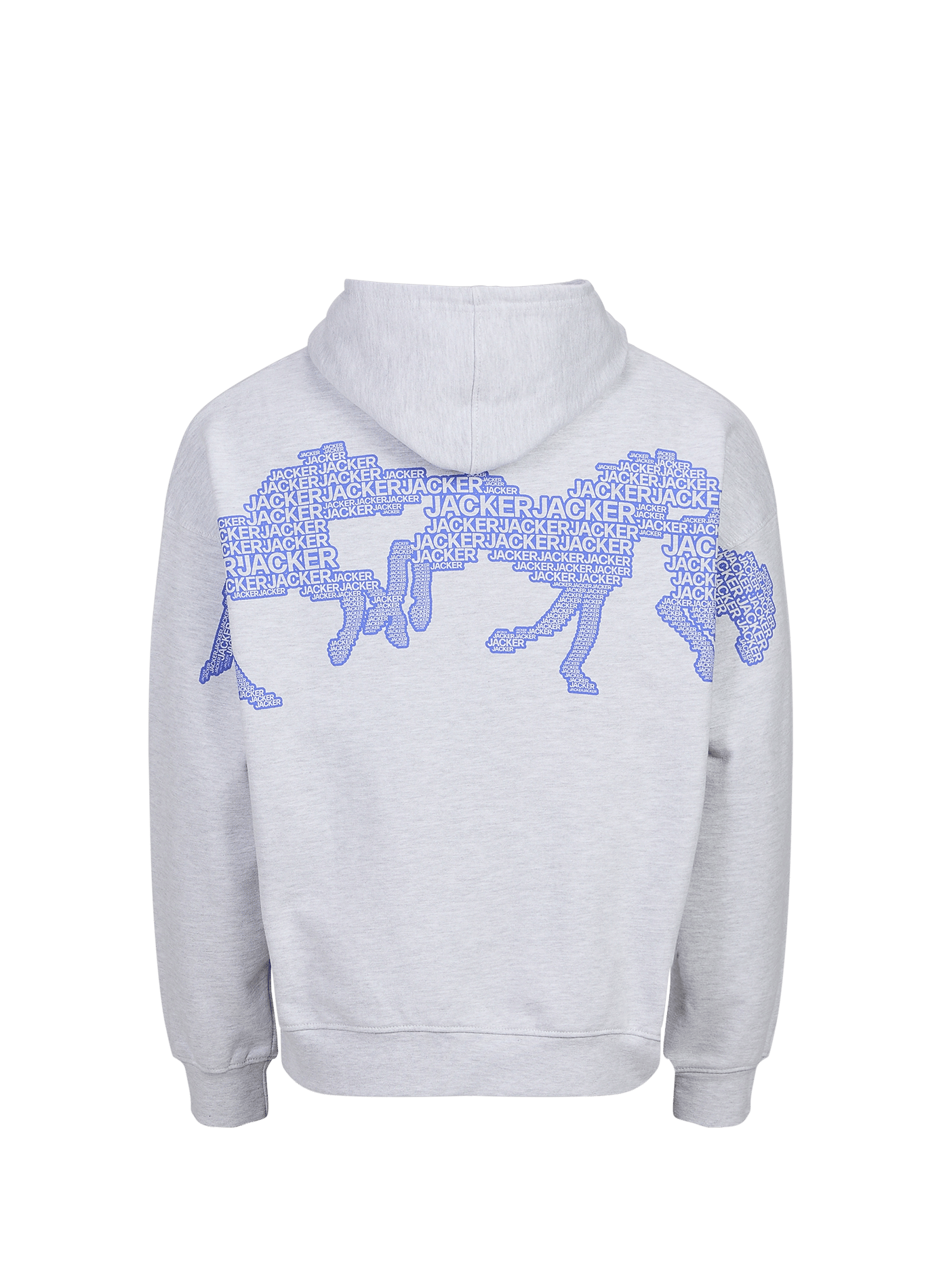 Oversized cotton embroidered zip-up sweatshirt JACKER. Grey