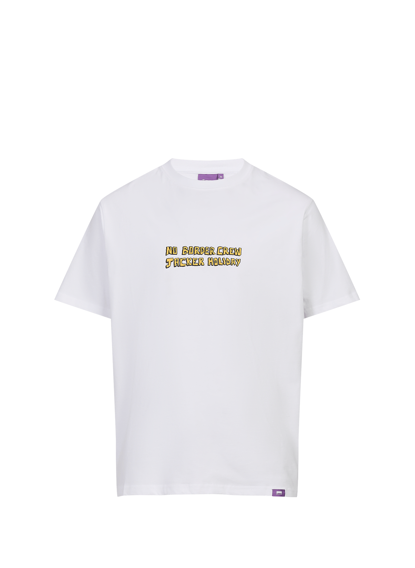 Bedrucktes gerades Baumwoll-T-Shirt JACKER. Weiss