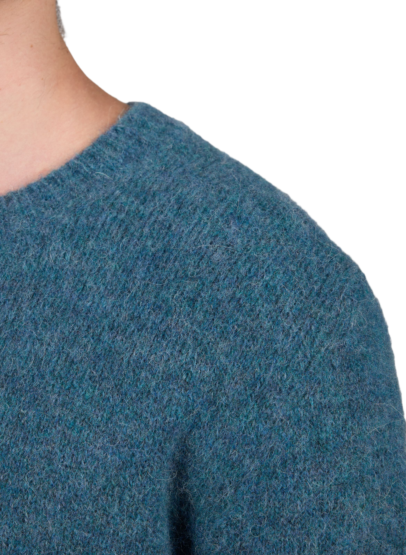 Pull Galpa col rond en alpaga mélangé SAISON 1865 Bleu