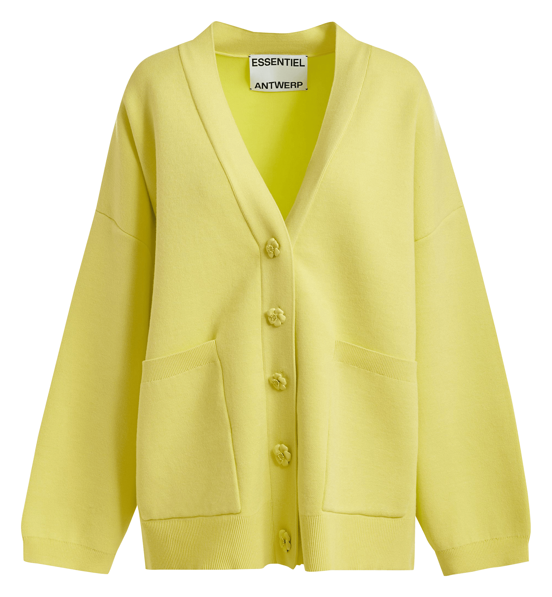 Cardigan ample boutonné uni jomber ESSENTIEL ANTWERP Jaune