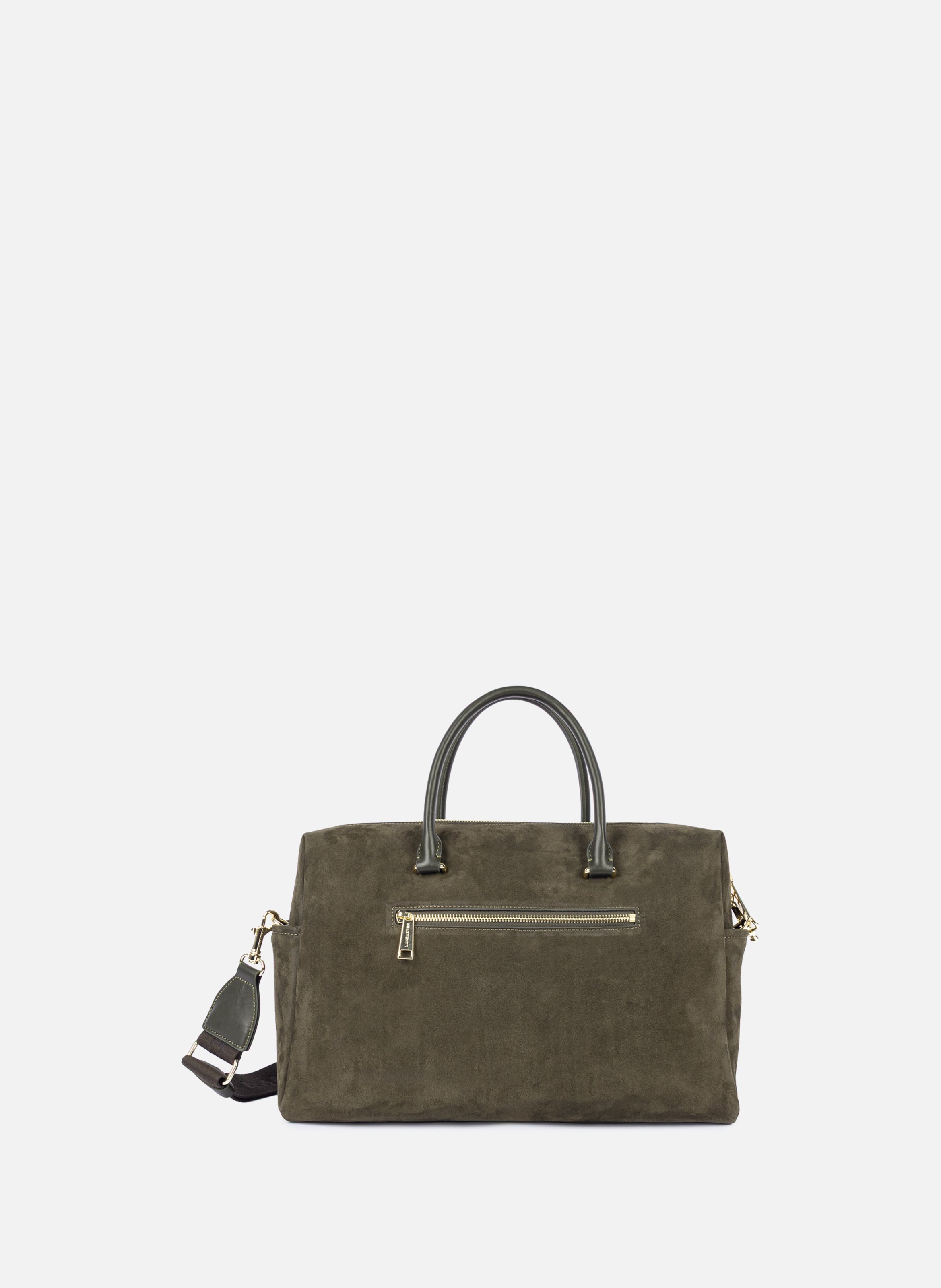 Sac cabas main - suède cube LANCASTER Kaki