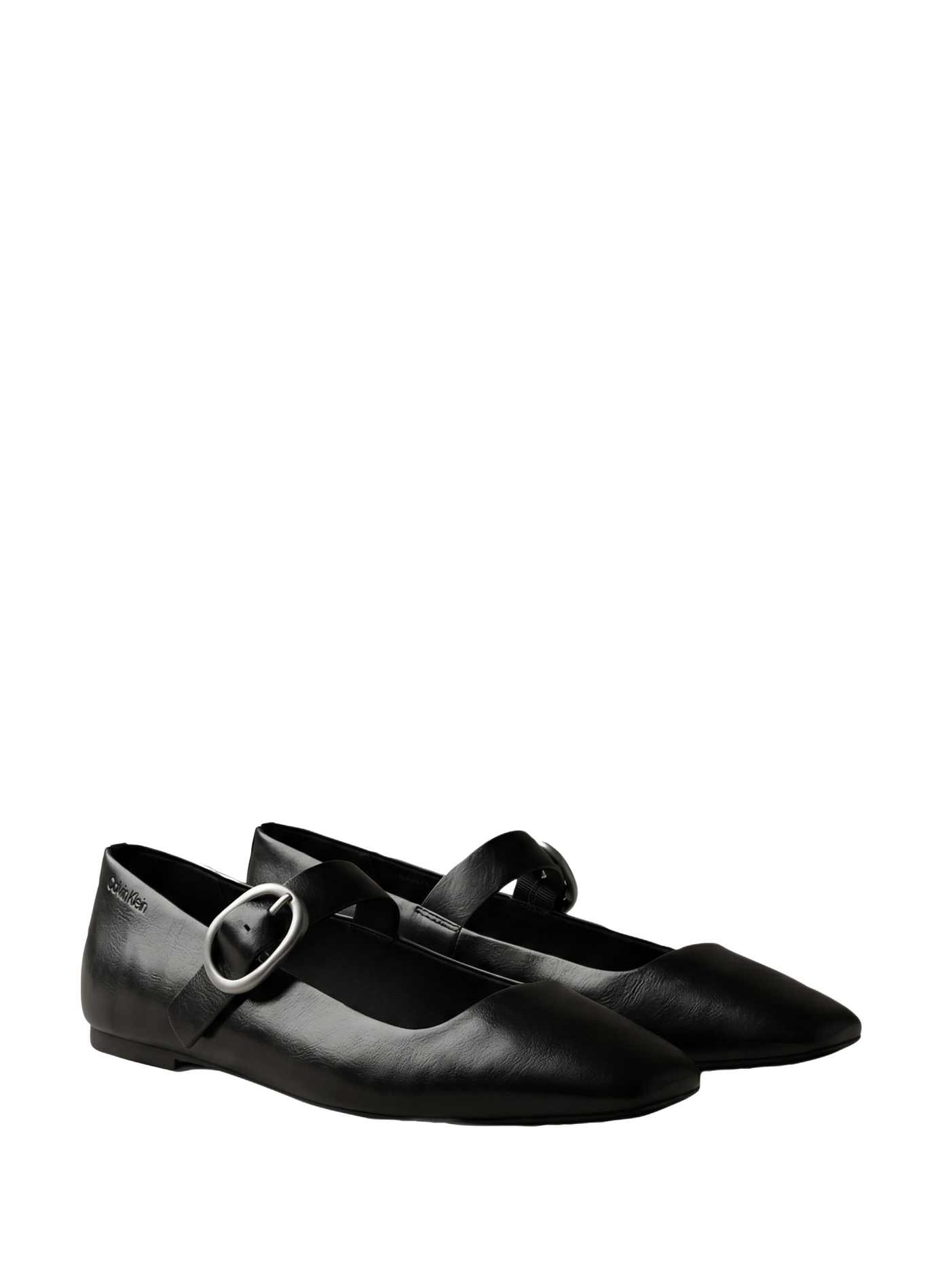 Square-toe leather ballet flats CALVIN KLEIN Black