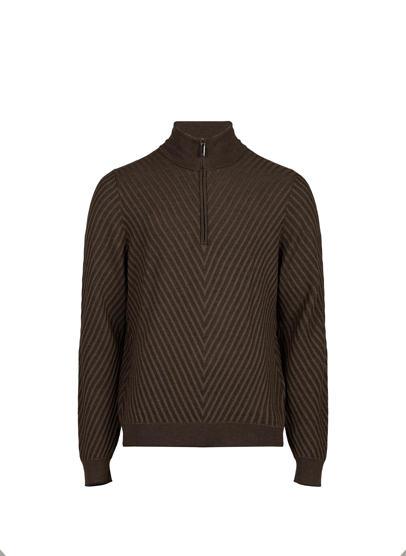 Straight wool zip-up sweater EMPORIO ARMANI Brown