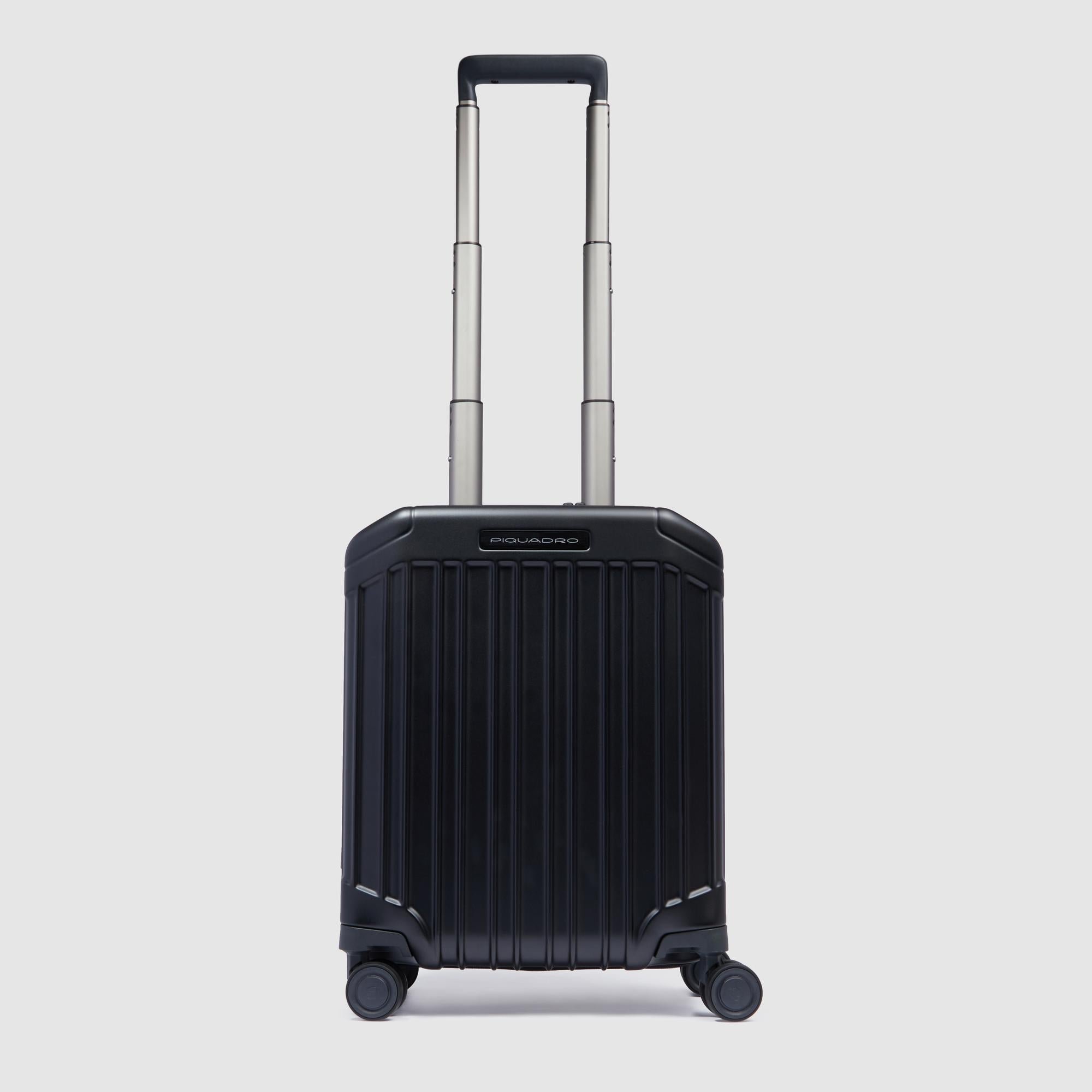 Trolley koffer met 2 wielen onder de stoel PIQUADRO Zwart