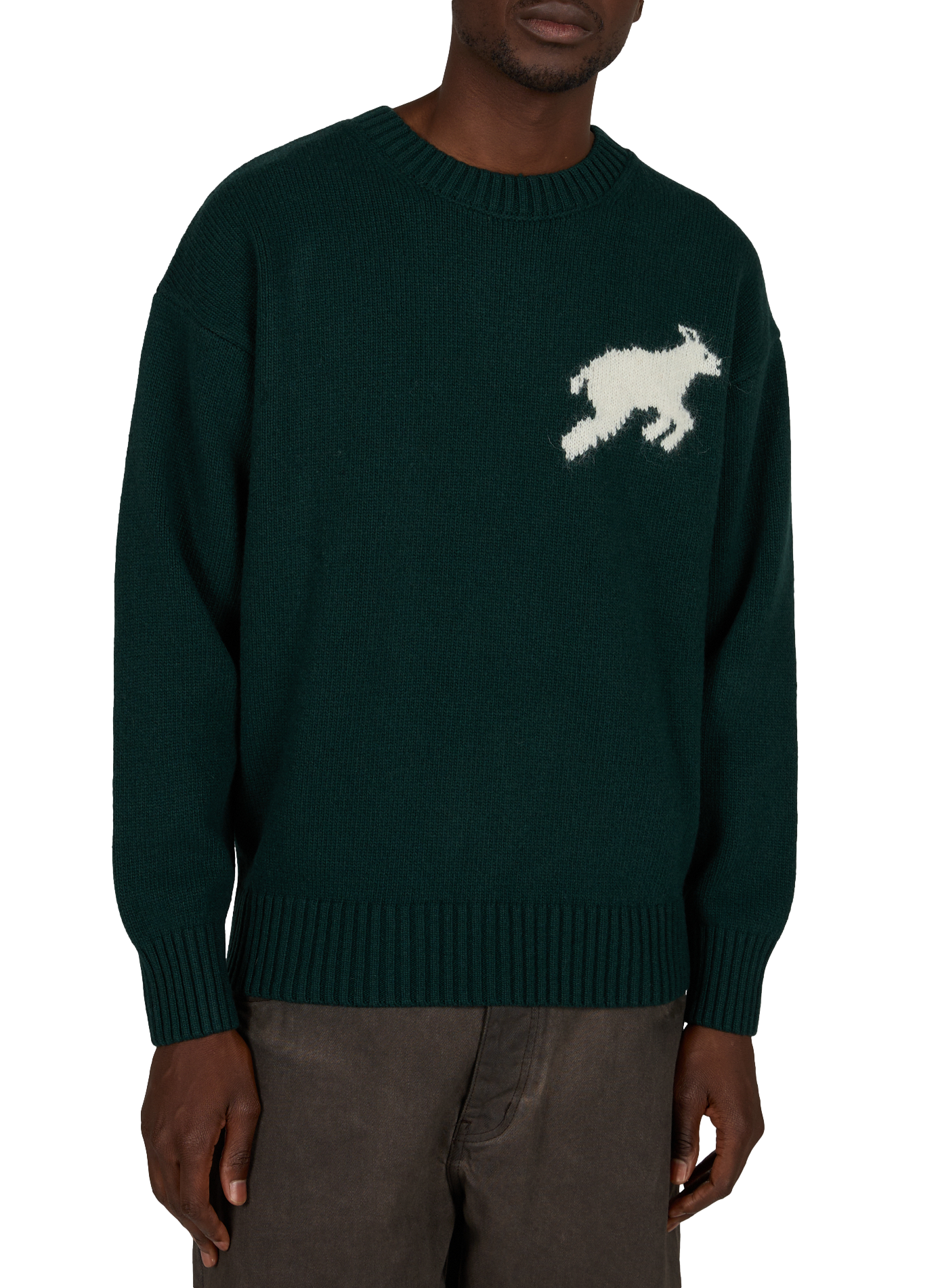 Straight round-neck wool sweater THINKING MU Multicolour