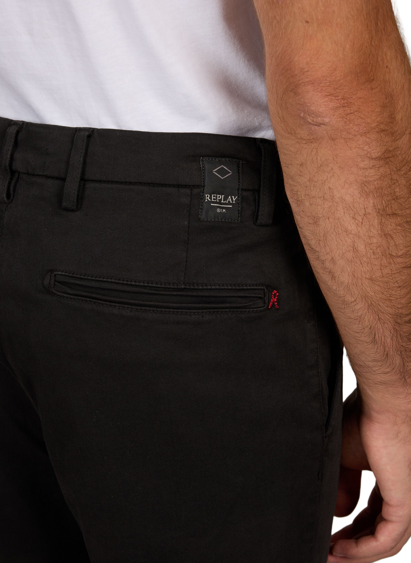 Straight cotton-blend trousers REPLAY Black