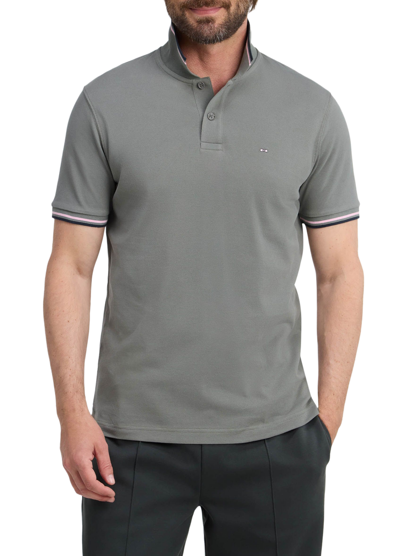 Polo droit à logo brodé en coton EDEN PARK Khaki