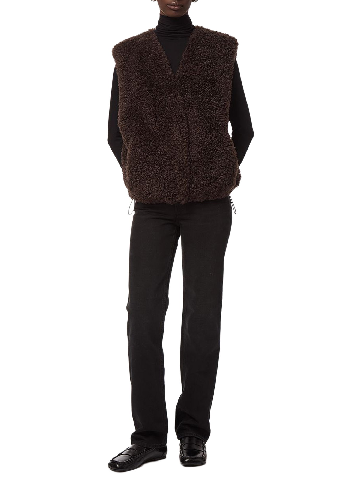 Veste sans manche oversize col V APPARIS Braun
