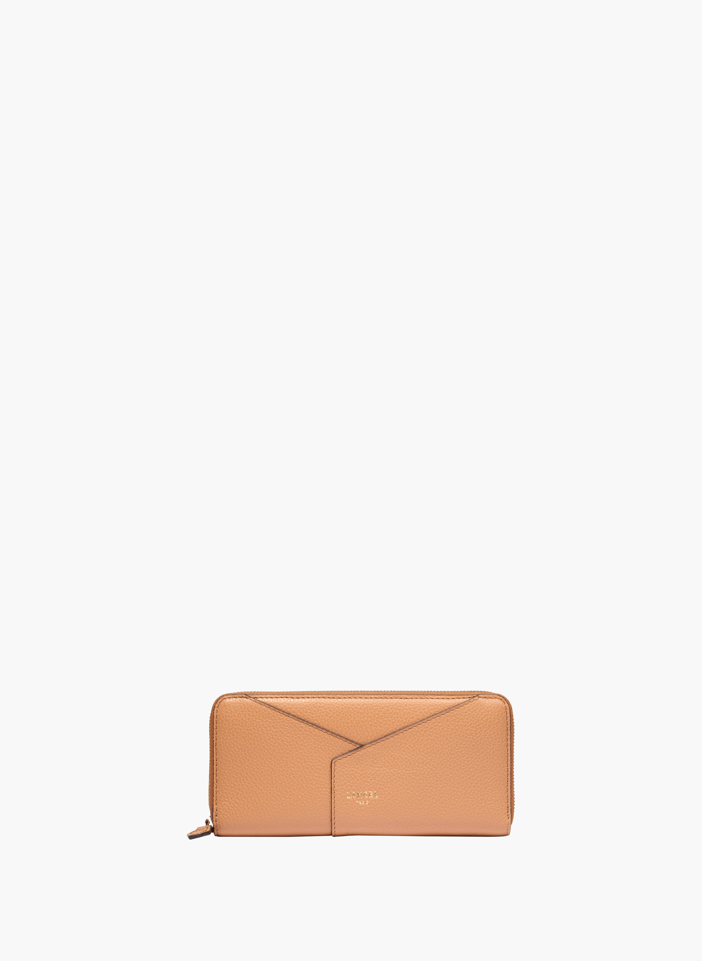 Portefeuille long zippé enveloppe de lancel en cuir LANCEL Marron