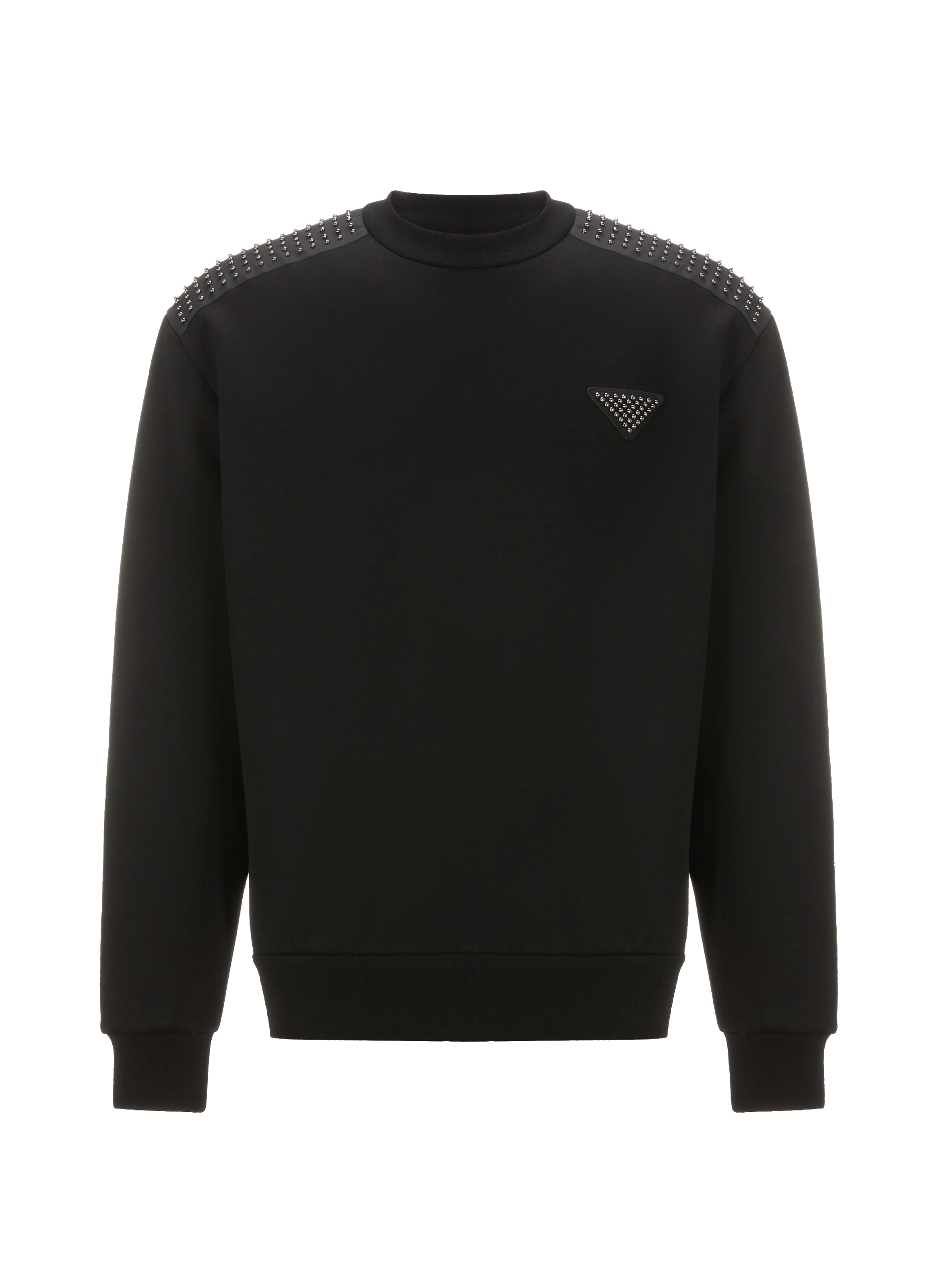 PRADA Sweatshirt avec clous en coton Noir