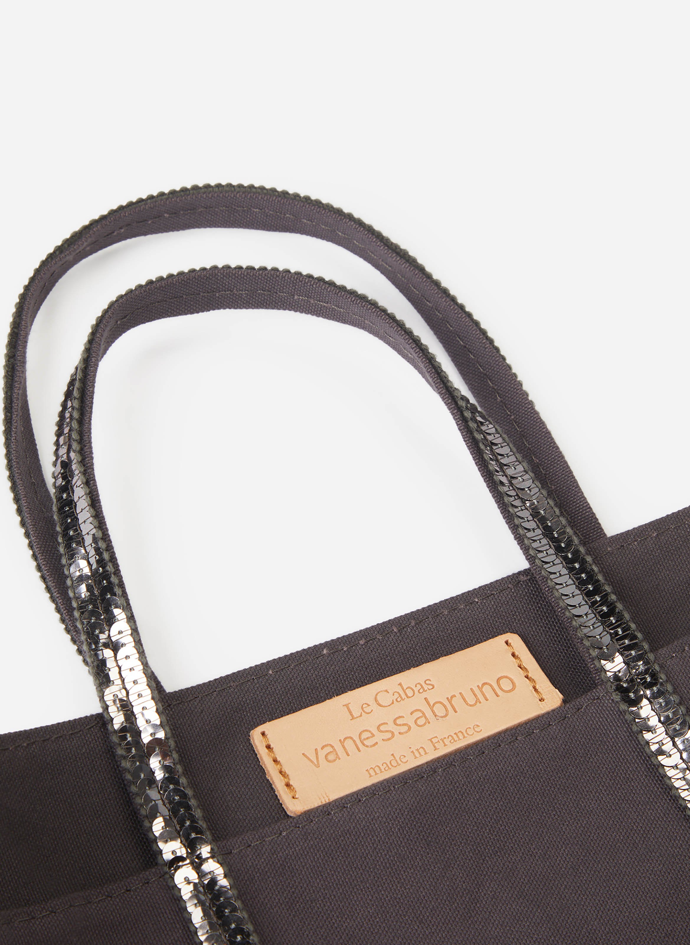 Cabas s zippé en toile VANESSA BRUNO Gris