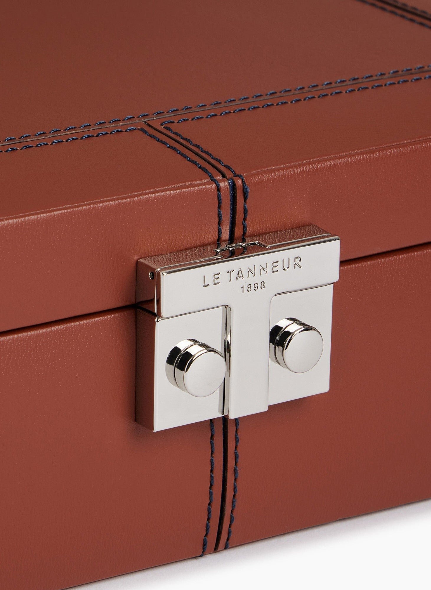 Coffret 6 montres et boutons de manchettes en cuir LE TANNEUR Marron