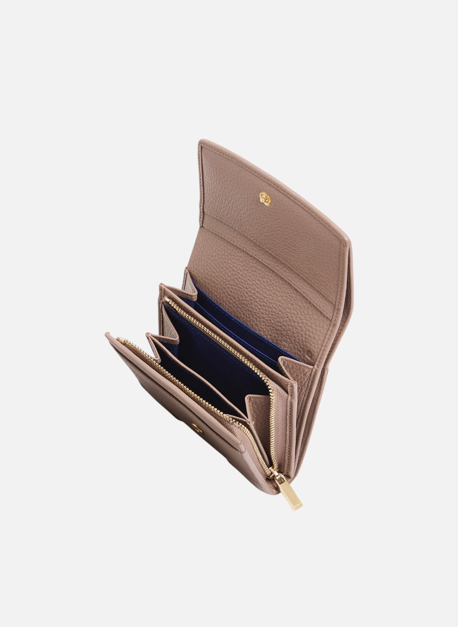 Porte monnaie à rabat romy en cuir grainé LE TANNEUR Gris