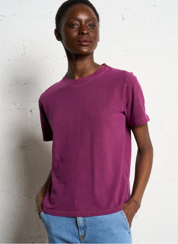 Tee-shirt droit manches courtes alizee Violet by MAISON 123 MAISON 123 Tee-shirt droit manches courtes alizee Violet