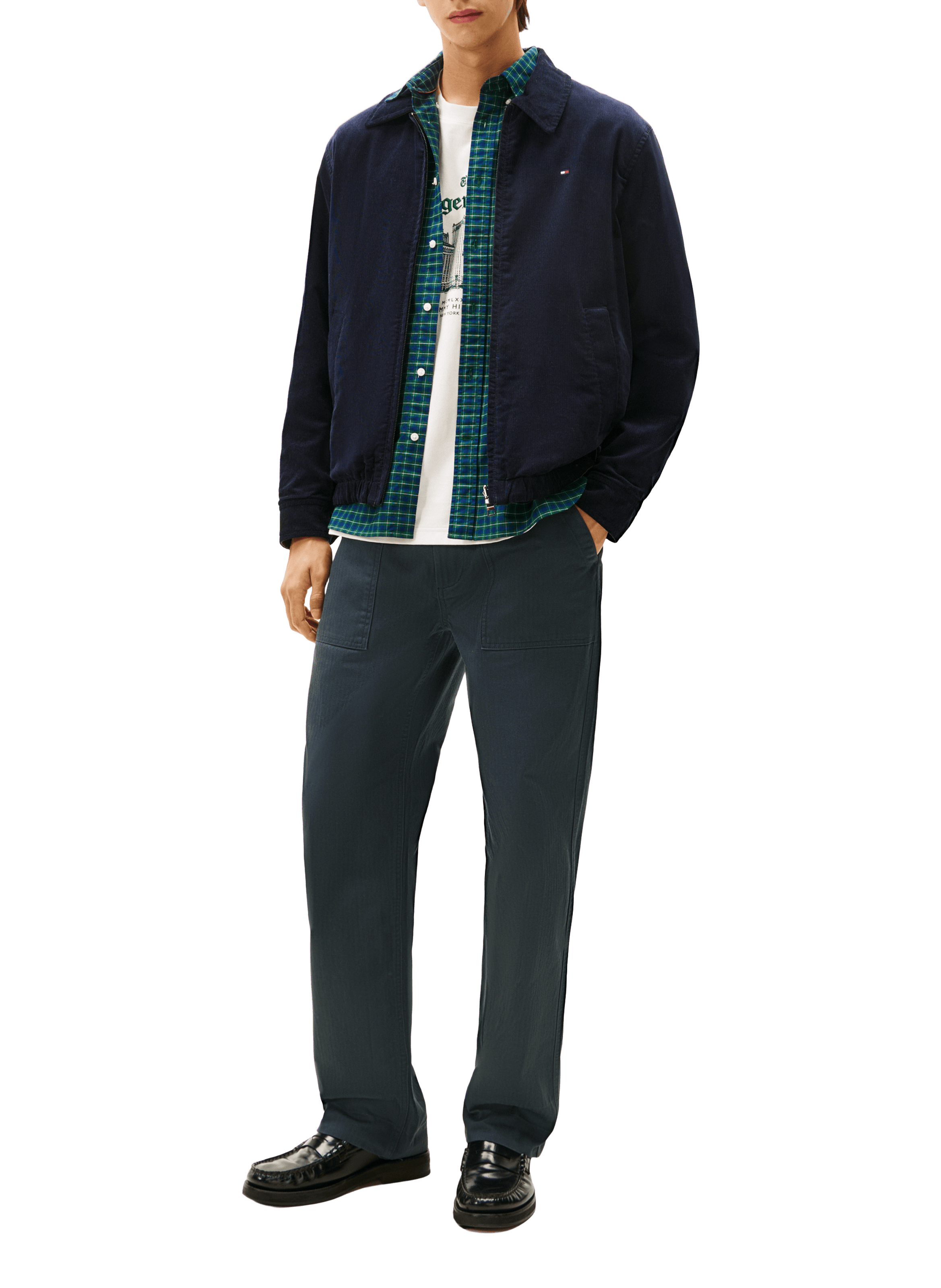 Reversible classic collar cotton jacket TOMMY HILFIGER Blue