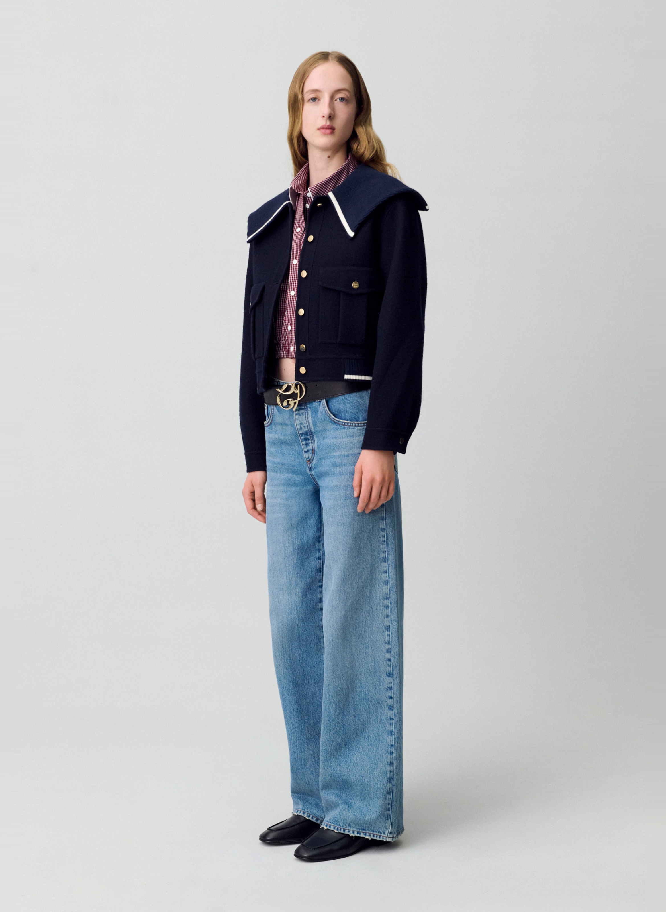 Veste en laine mélangée gesna CLAUDIE PIERLOT Bleu